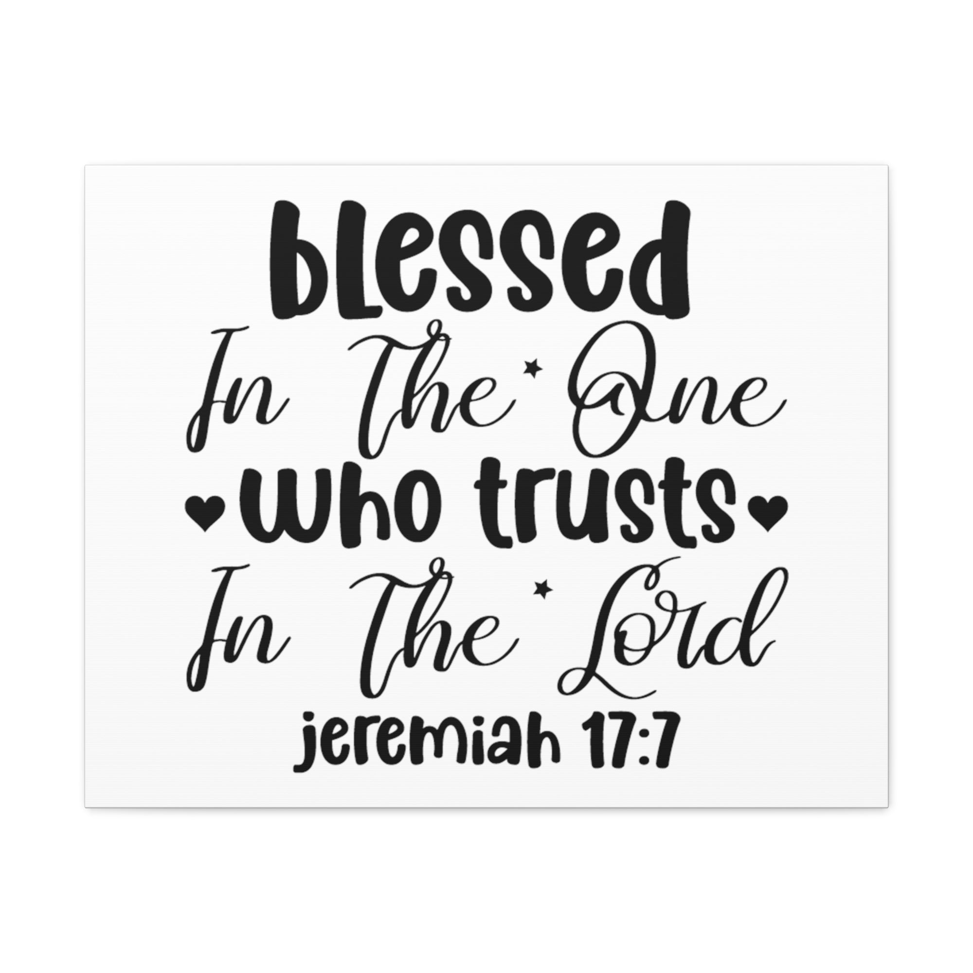 Scripture Walls Jeremiah 17:7 Blesse Who Trusts Hearts Bible Verse Canvas Christian Wall Art Ready to Hang Unframed-Express Your Love Gifts