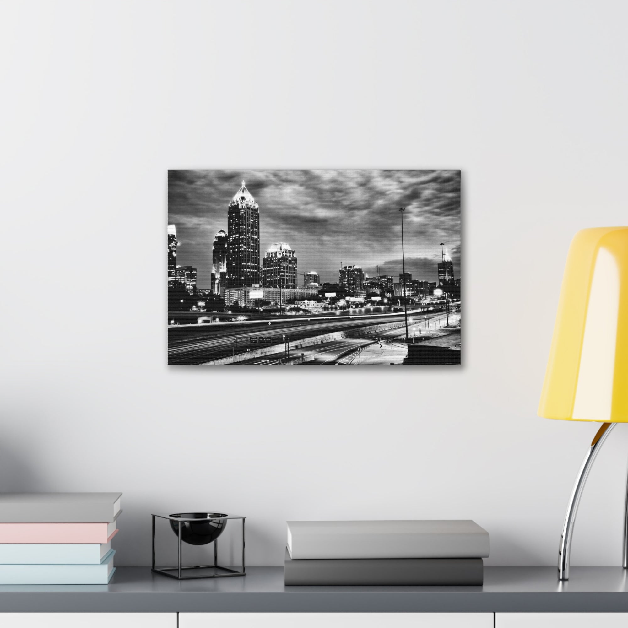 Atlanta Black And White Skyline Canvas Artwork High-Quality Breathtaking Stunning Cityscape for Home Decor Ready to Hang-Express Your Love Gifts