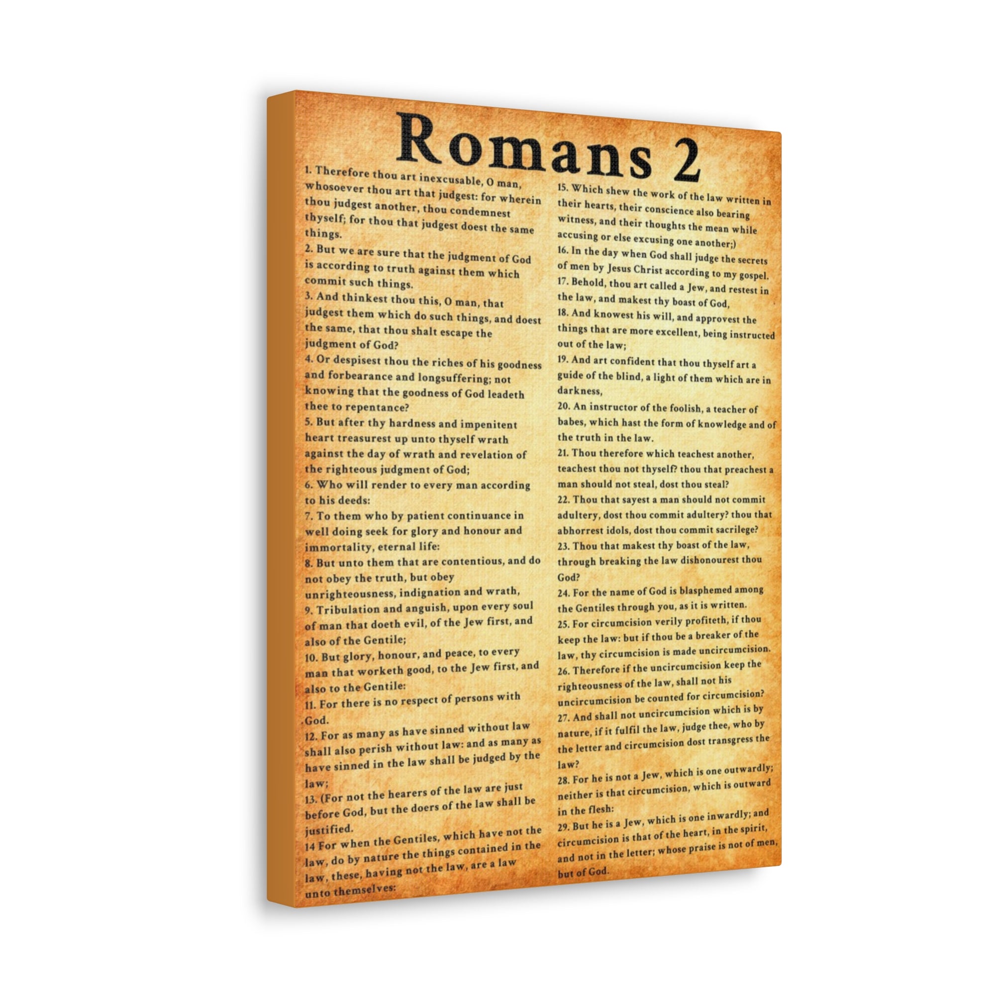 Scripture Walls Romans 2 Gold Bible Verse Canvas Christian Wall Art Ready to Hang Unframed-Express Your Love Gifts