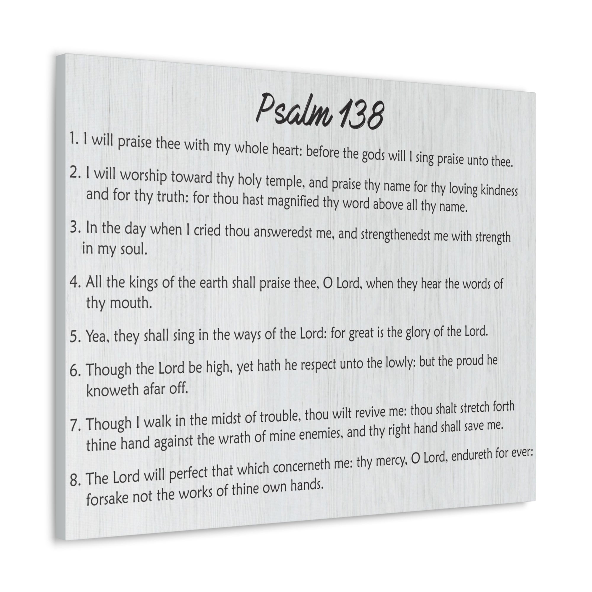 Scripture Canvas Praise His Holy Name Psalm 138 Christian Wall Art Bible Verse Print Ready to Hang-Express Your Love Gifts