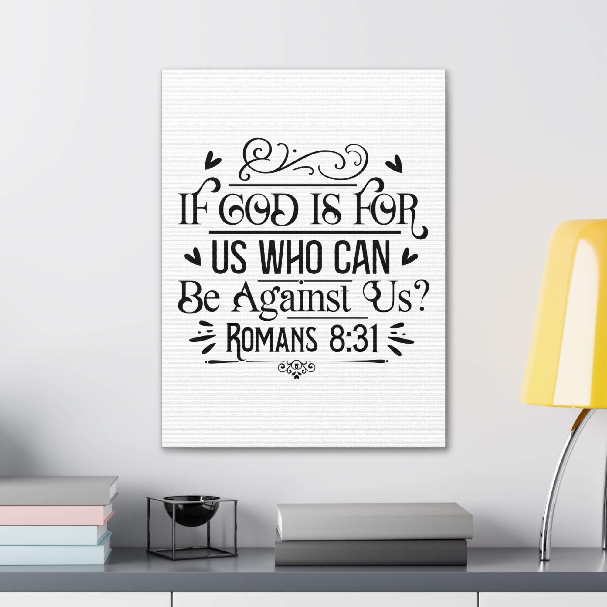 Scripture Walls Romans 8:31 If God is For Us Bible Verse Canvas Christian Wall Art Ready to Hang Unframed-Express Your Love Gifts