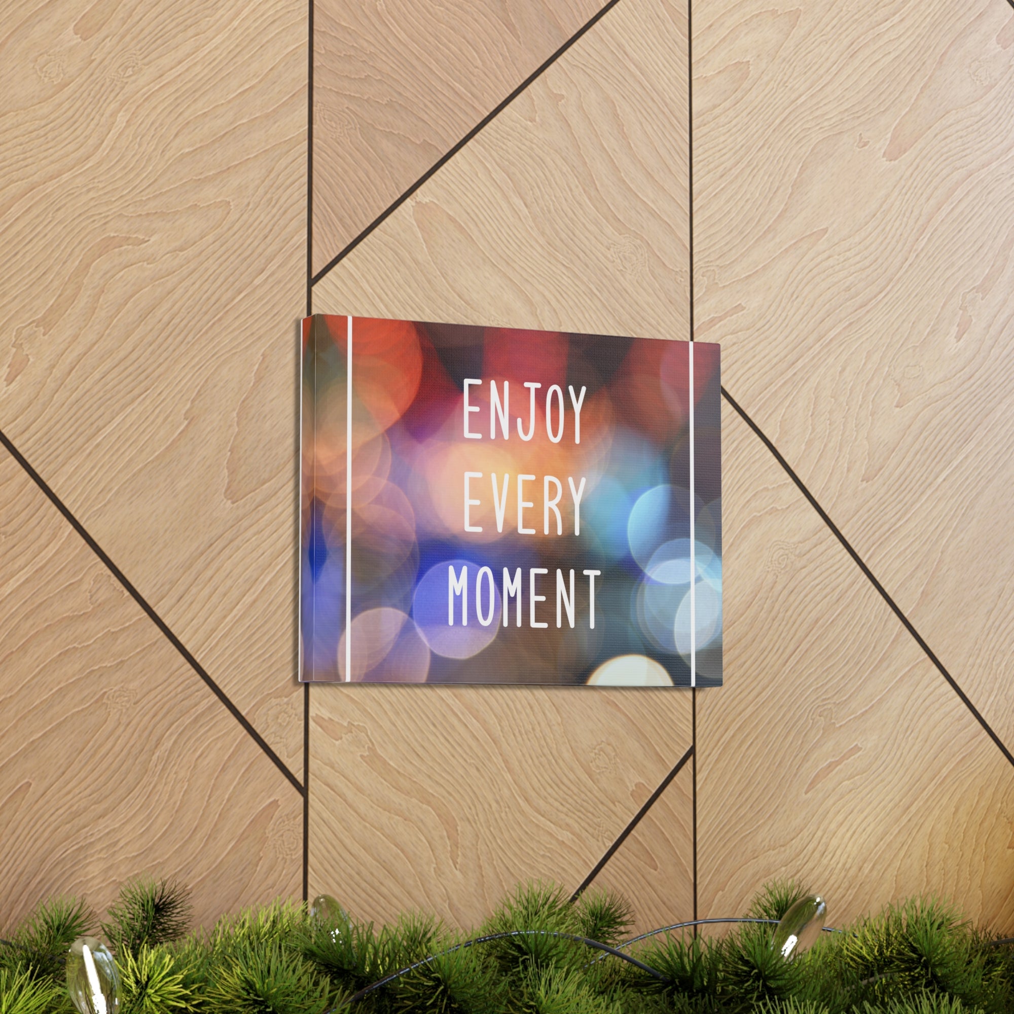 Inspirational Quote Canvas Enjoy Every Moment Motivational Print Ready to Hang Artwork-Express Your Love Gifts