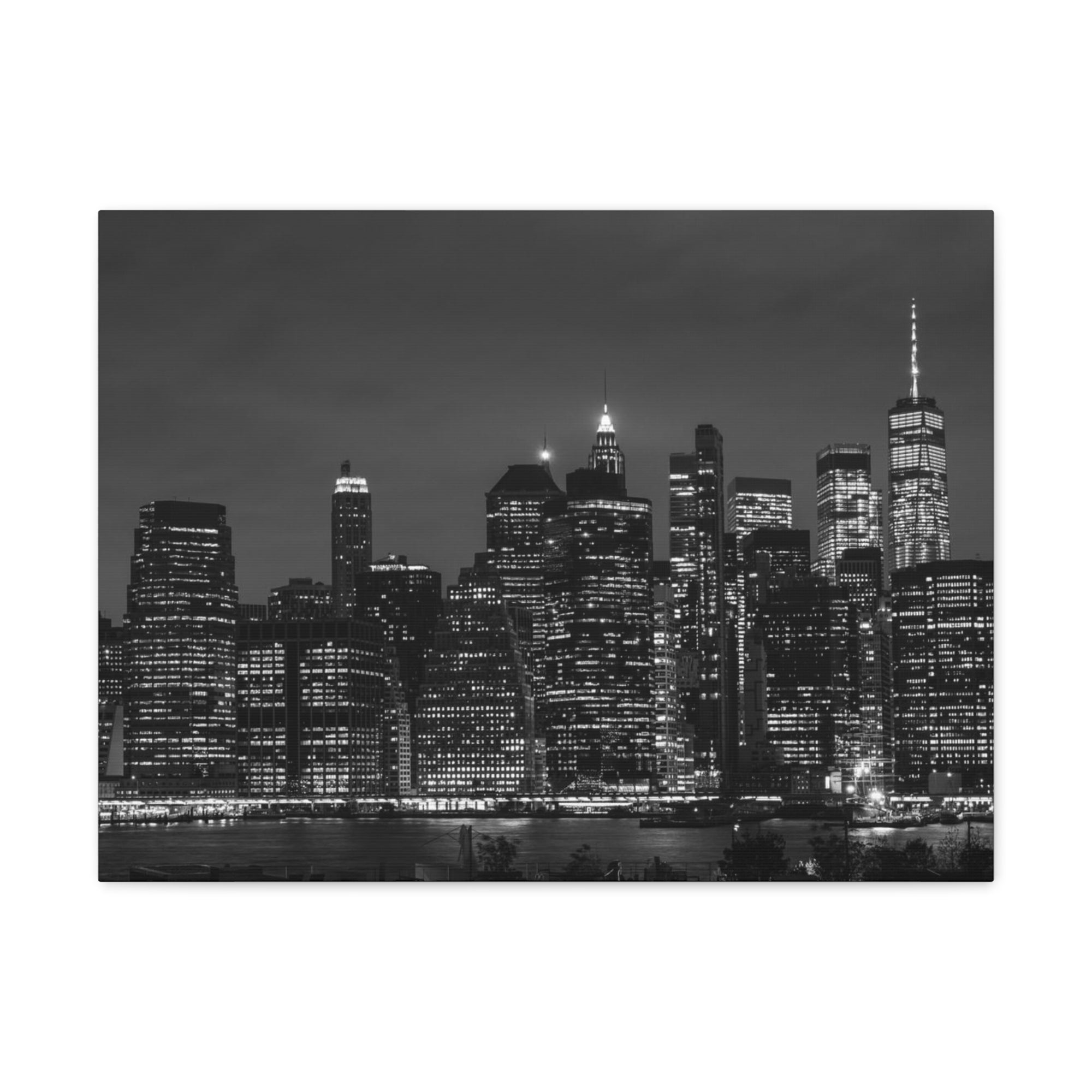 Brooklyn Black And White Skyline Canvas Artwork High-Quality Breathtaking Stunning Cityscape for Home Decor Ready to Hang-Express Your Love Gifts