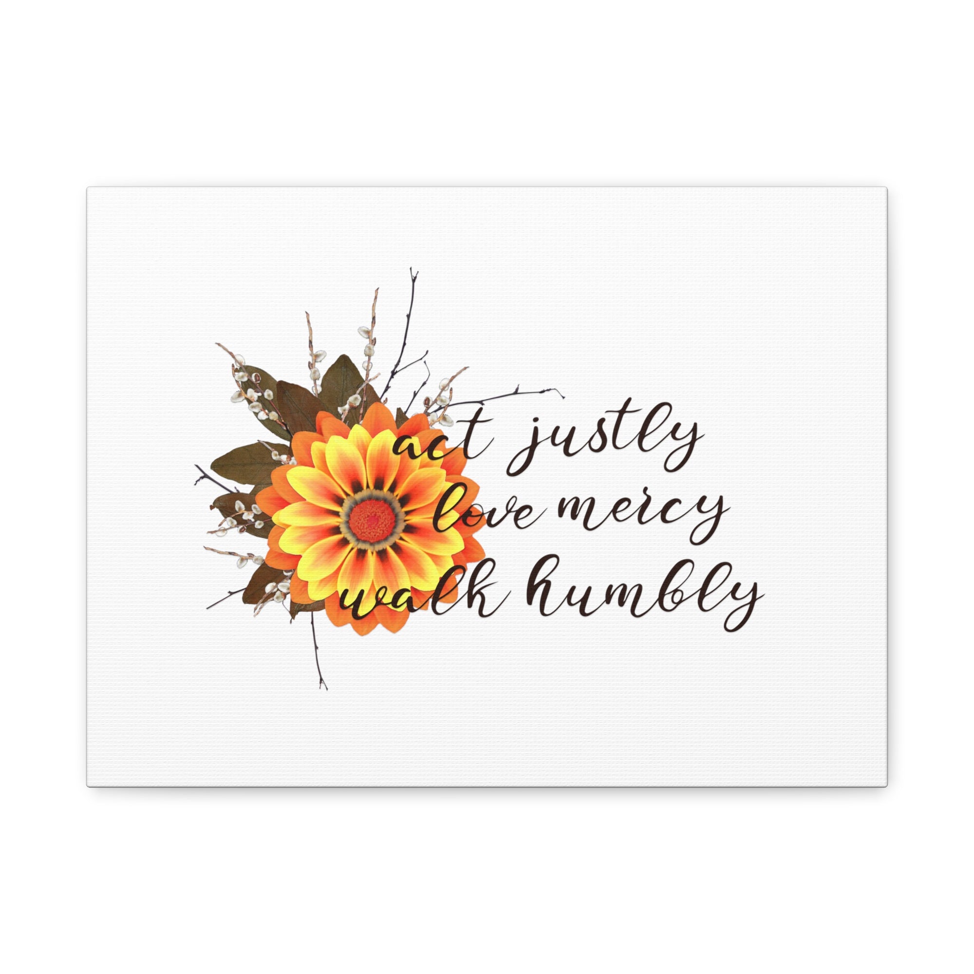 Scripture Walls Micah 6:8 Act Justly Sunflower Bible Verse Canvas Christian Wall Art Ready to Hang Unframed-Express Your Love Gifts