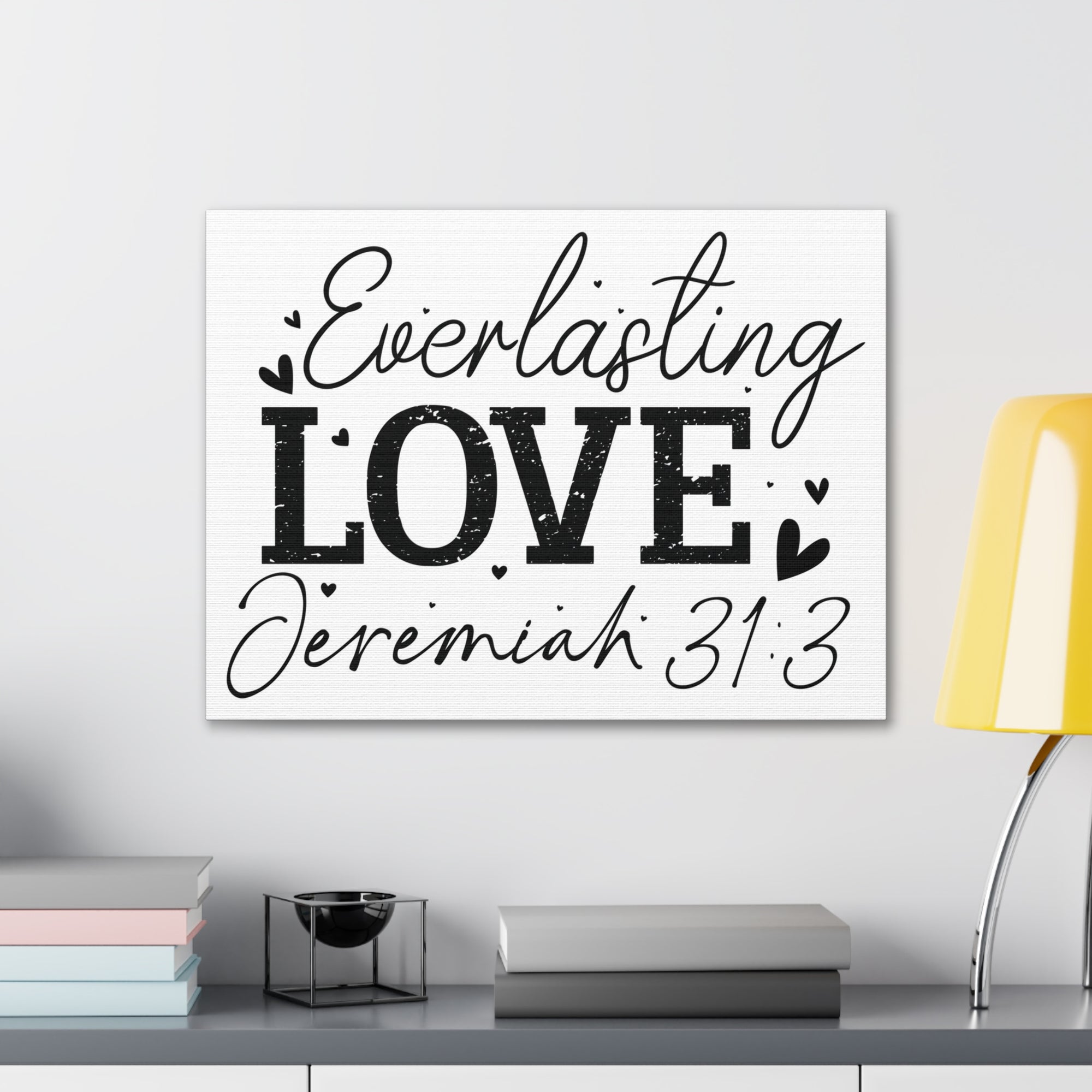 Scripture Walls Jeremiah 31:3 An Everlasting Love Bible Verse Canvas Christian Wall Art Ready to Hang Unframed-Express Your Love Gifts