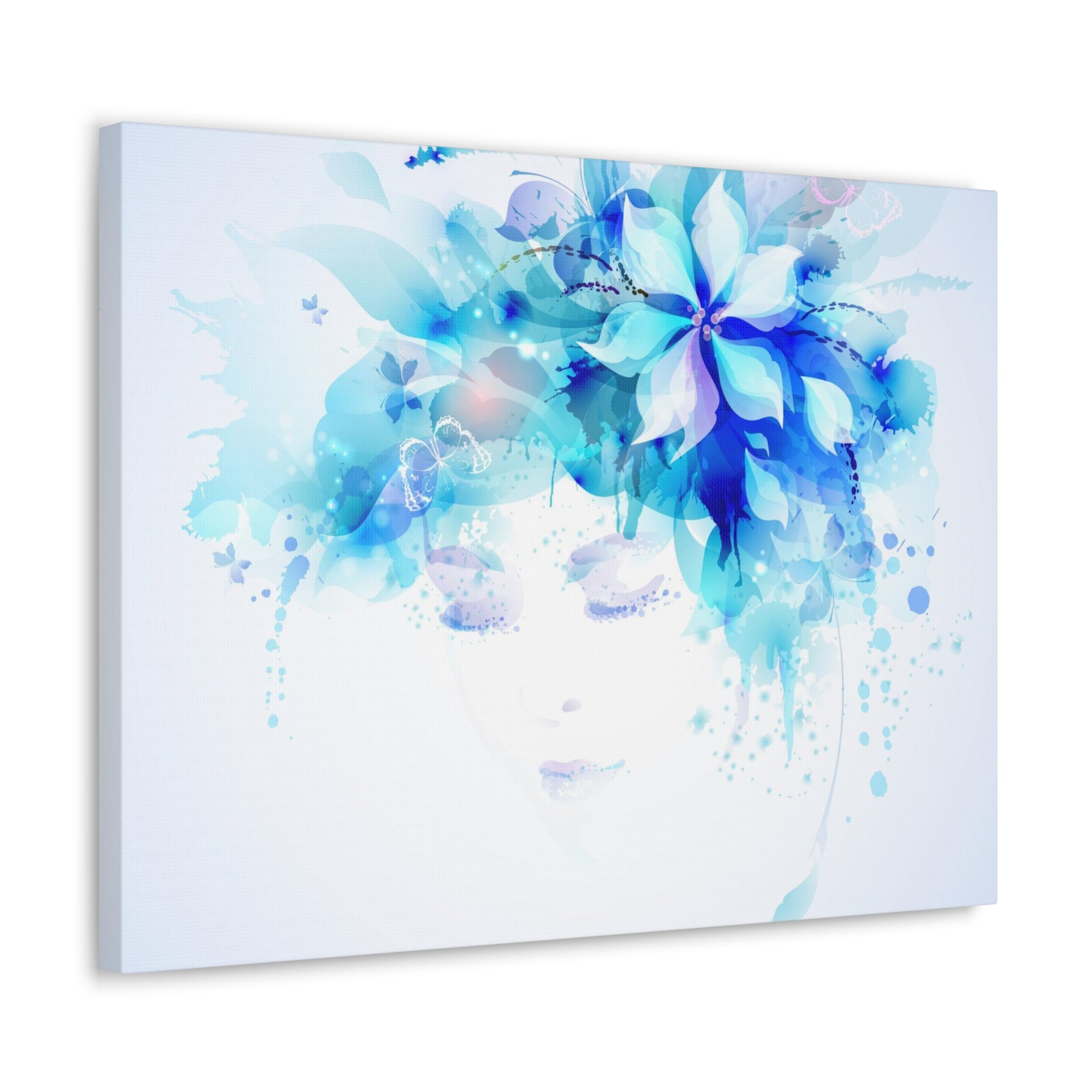 Beautiful Women With Abstract Elements And Butterflies Flower Canvas Wall Art for Home Decor Ready-to-Hang-Express Your Love Gifts