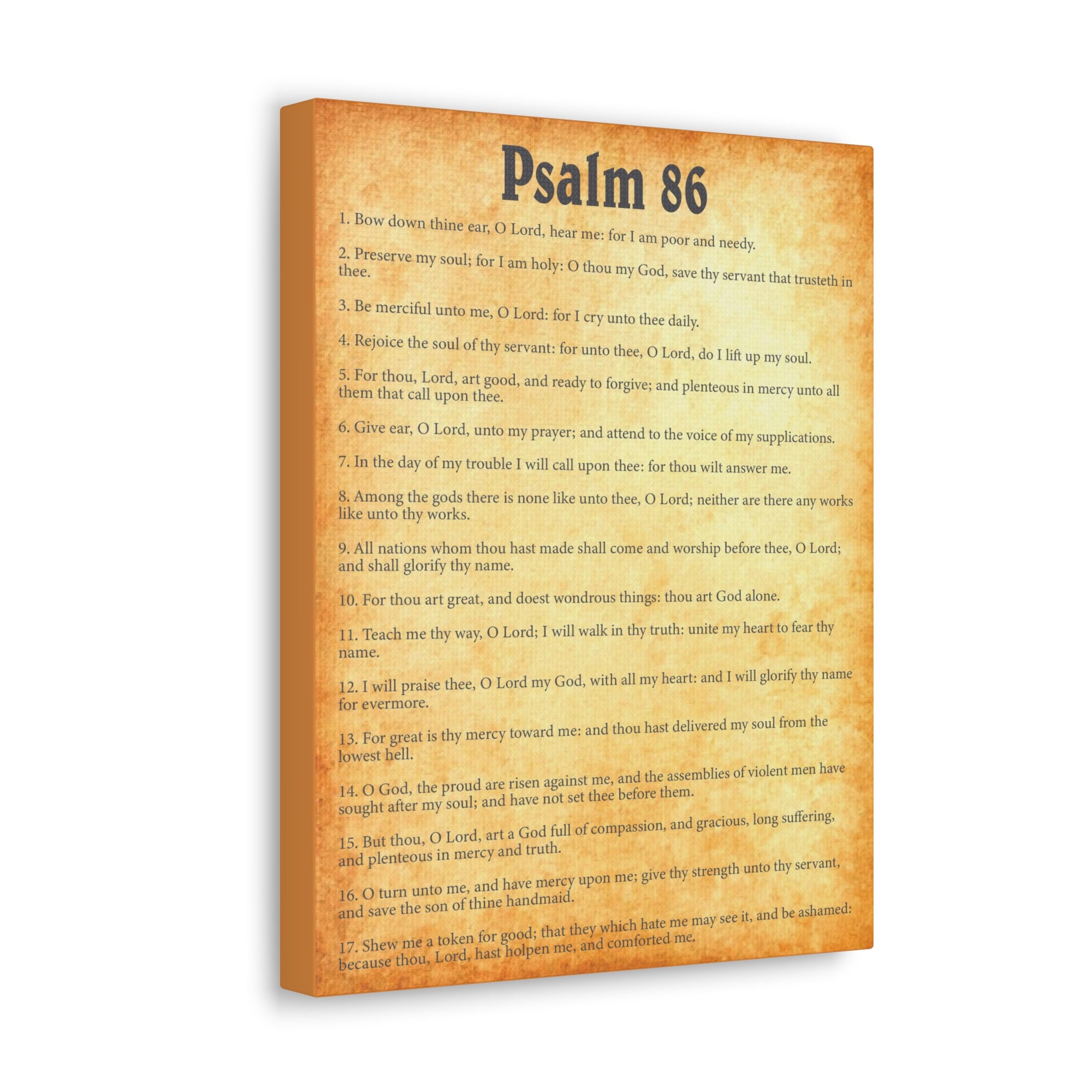 Scripture Walls Psalm 86 Gold Bible Chapter Canvas Christian Wall Art Ready to Hang Unframed-Express Your Love Gifts