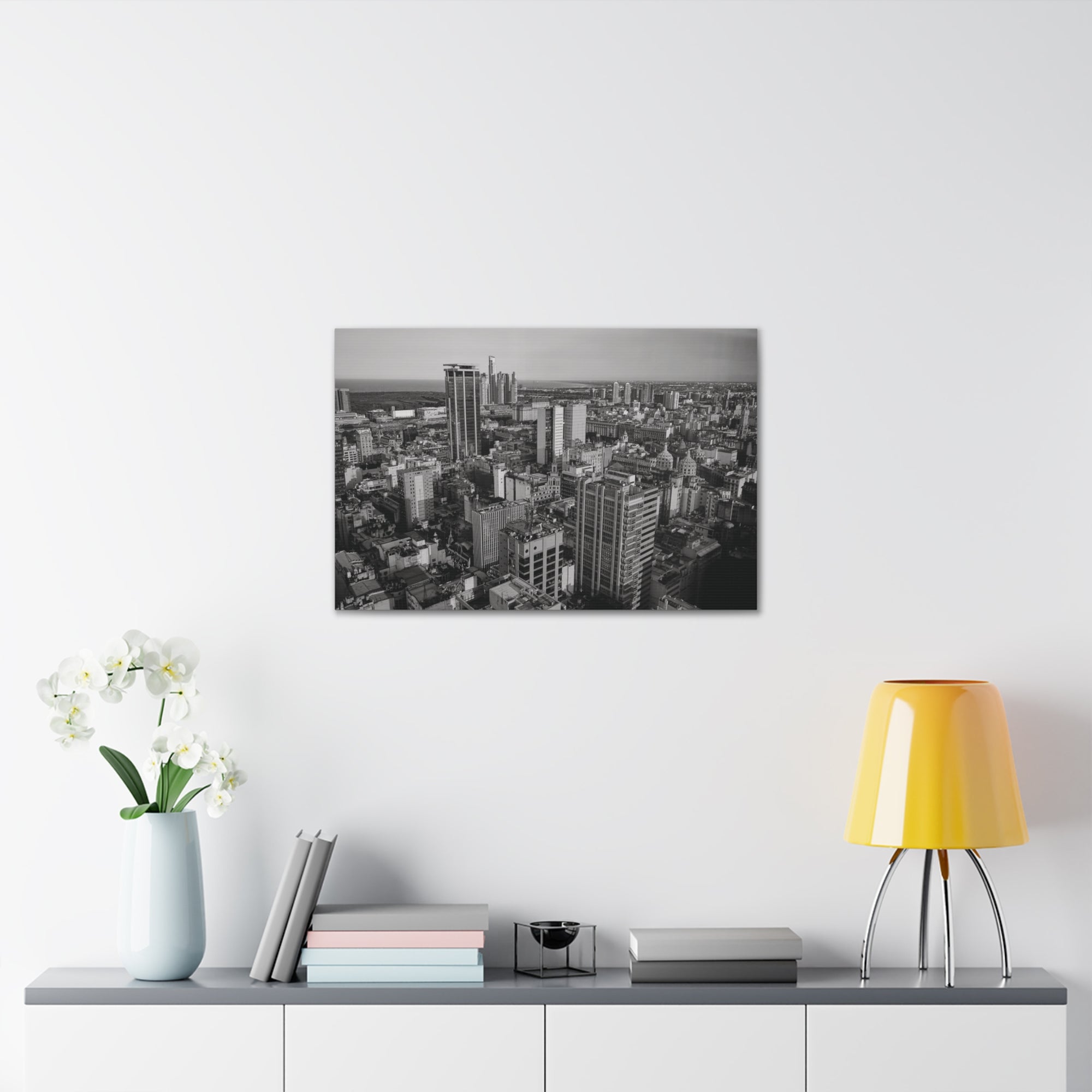 Buenos Aires Black And White Skyline Canvas Artwork High-Quality Breathtaking Stunning Cityscape for Home Decor Ready to Hang-Express Your Love Gifts