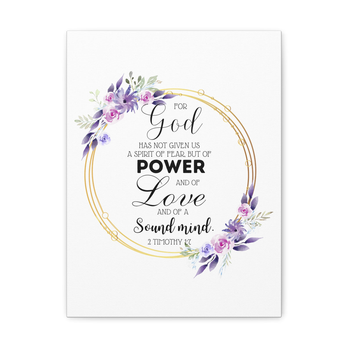 Scripture Walls 2 Timothy 1:7 Power Bible Verse Canvas Christian Wall Art Ready to Hang Unframed-Express Your Love Gifts