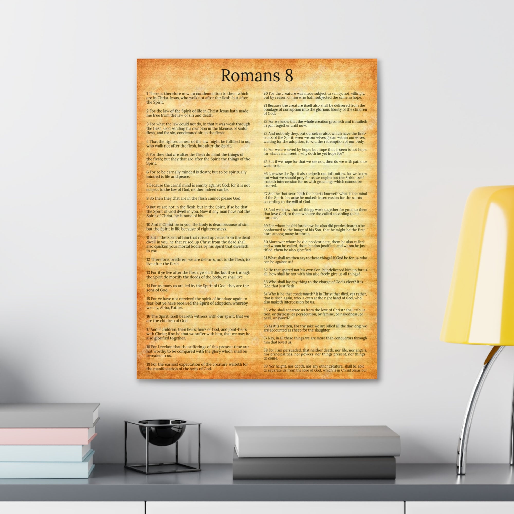 Scripture Walls Glorification Romans 8 Chapter Gold Christian Wall Art Print Ready to Hang Unframed-Express Your Love Gifts