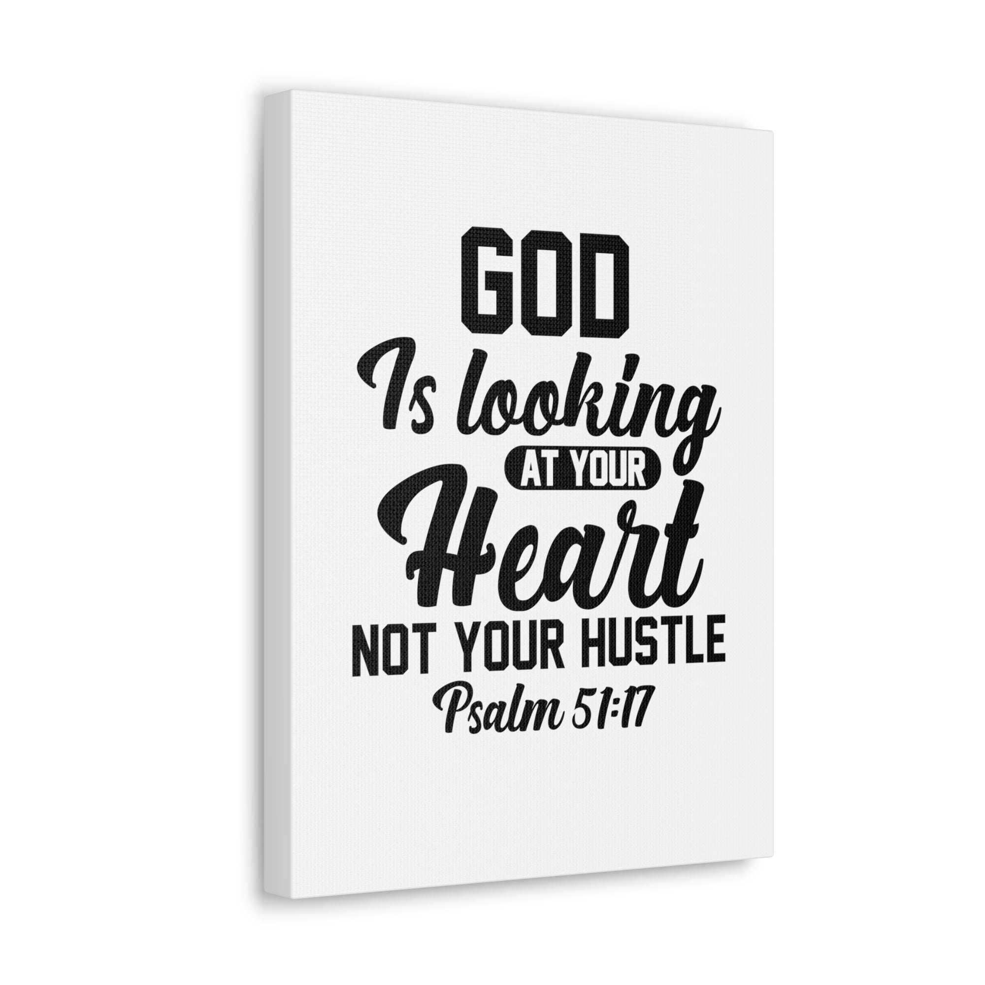 Scripture Walls Psalm 51:17 God is Looking at Your Heart Bible Verse Canvas Christian Wall Art Ready to Hang Unframed-Express Your Love Gifts