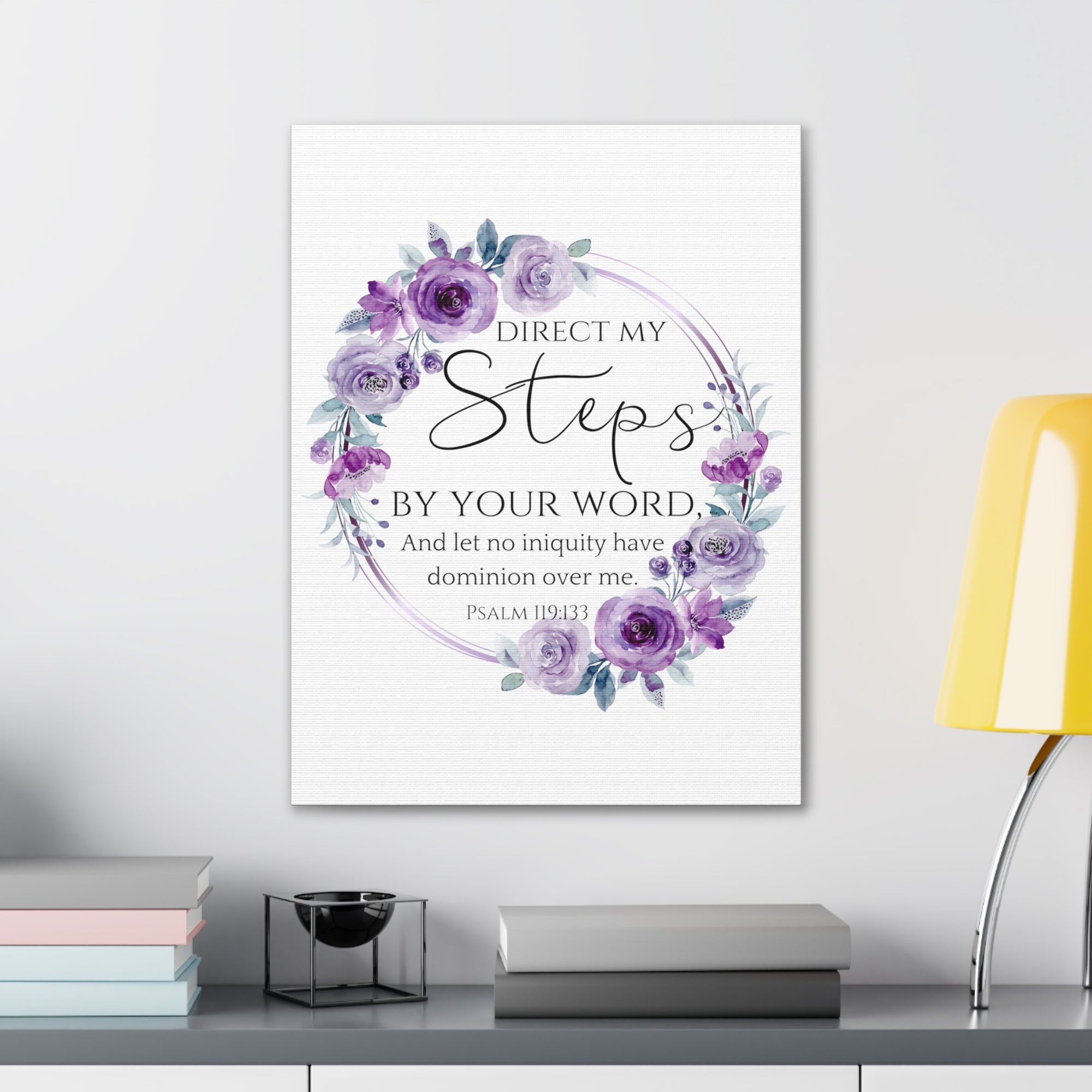 Scripture Walls Psalm 119:133 Direct My Steps Bible Verse Canvas Christian Wall Art Ready to Hang Unframed-Express Your Love Gifts