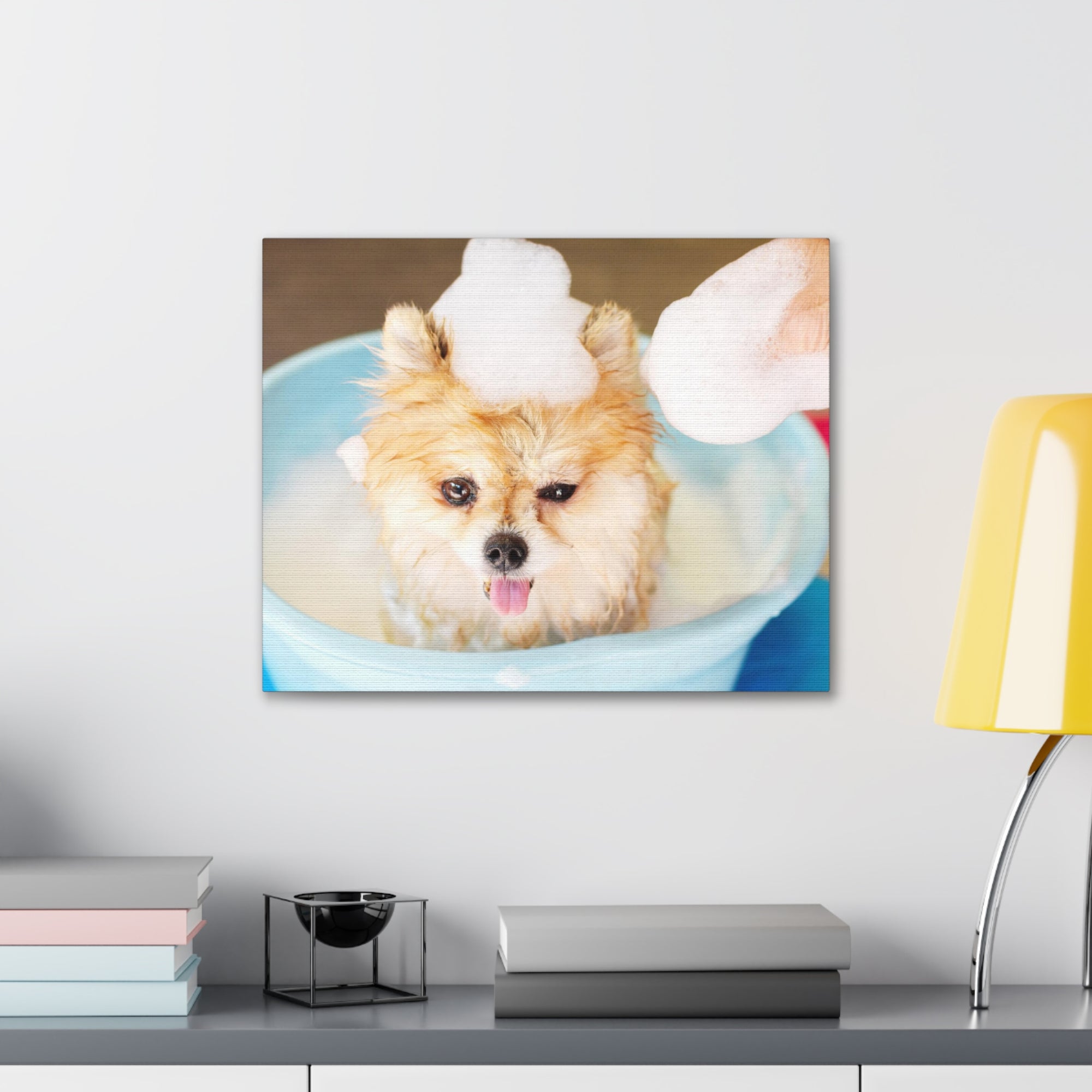 Funny Pomeranian Bathee Canvas Wall Art for Home Decor Ready-to-Hang-Express Your Love Gifts