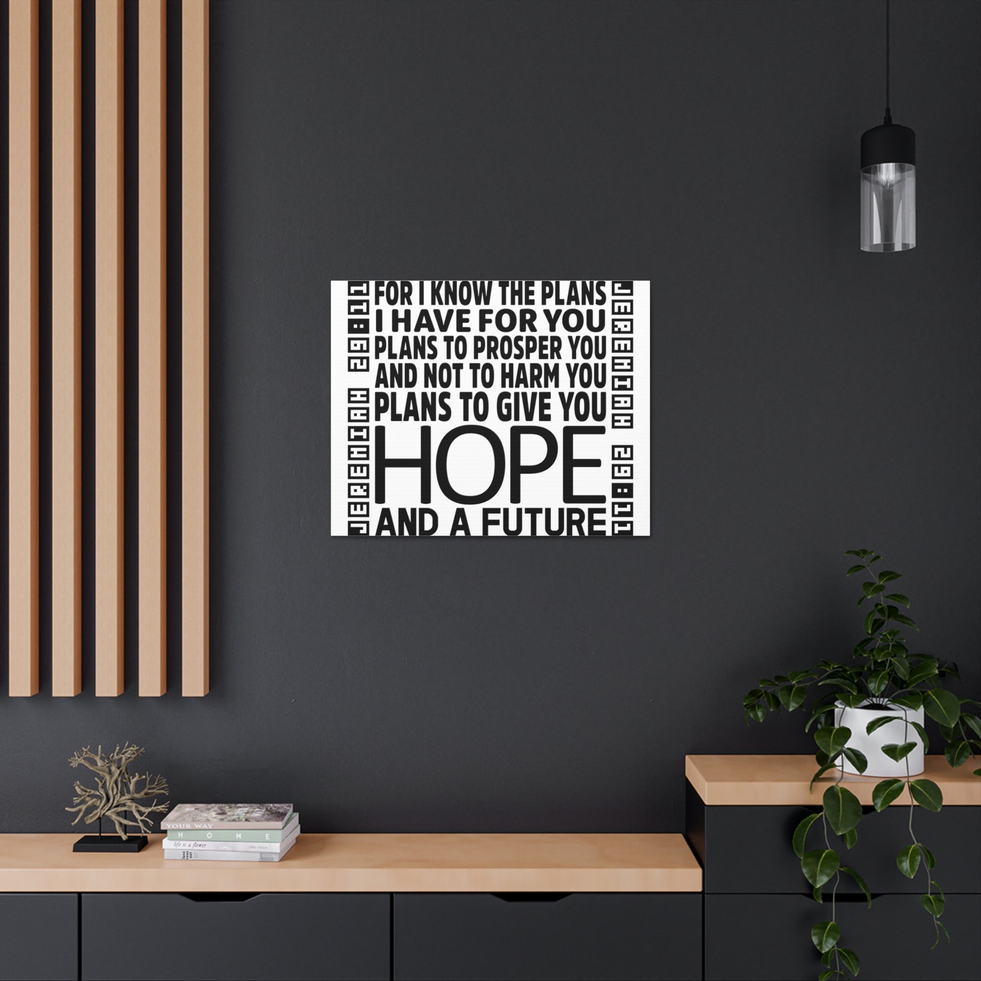 Scripture Walls Jeremiah 29:11 Hope and Future Bible Verse Canvas Christian Wall Art Ready to Hang Unframed-Express Your Love Gifts
