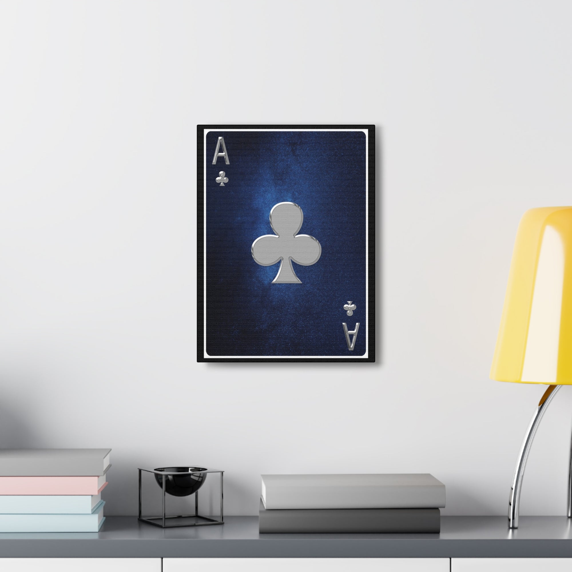 Ace Of Clubs Space Background Playing Card Canvas Wall Art for Home Decor Ready-to-Hang-Express Your Love Gifts