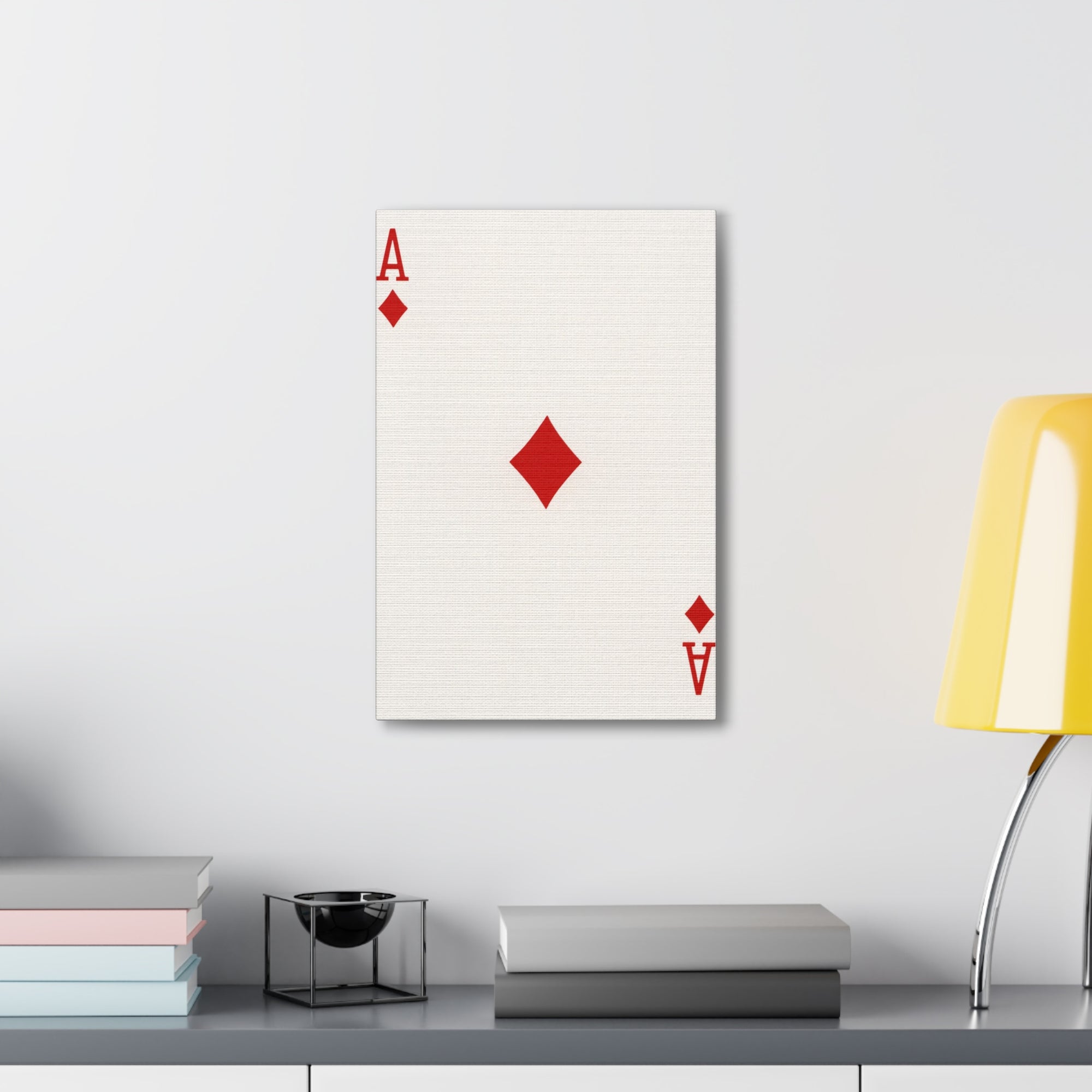 Ace Of Diamonds Playing Card Canvas Wall Art for Home Decor Ready-to-Hang-Express Your Love Gifts