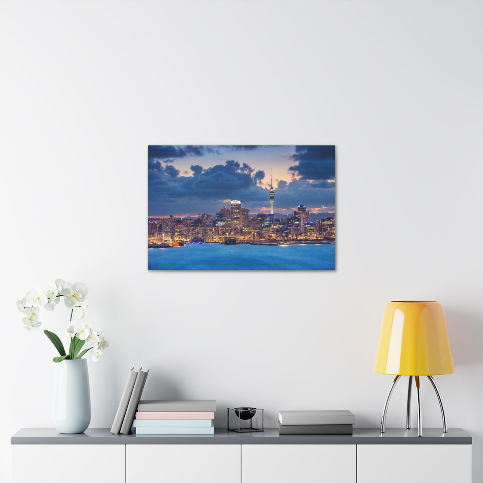 Auckland Night Skyline Canvas Artwork High-Quality Breathtaking Stunning Cityscape for Home Decor Ready to Hang-Express Your Love Gifts