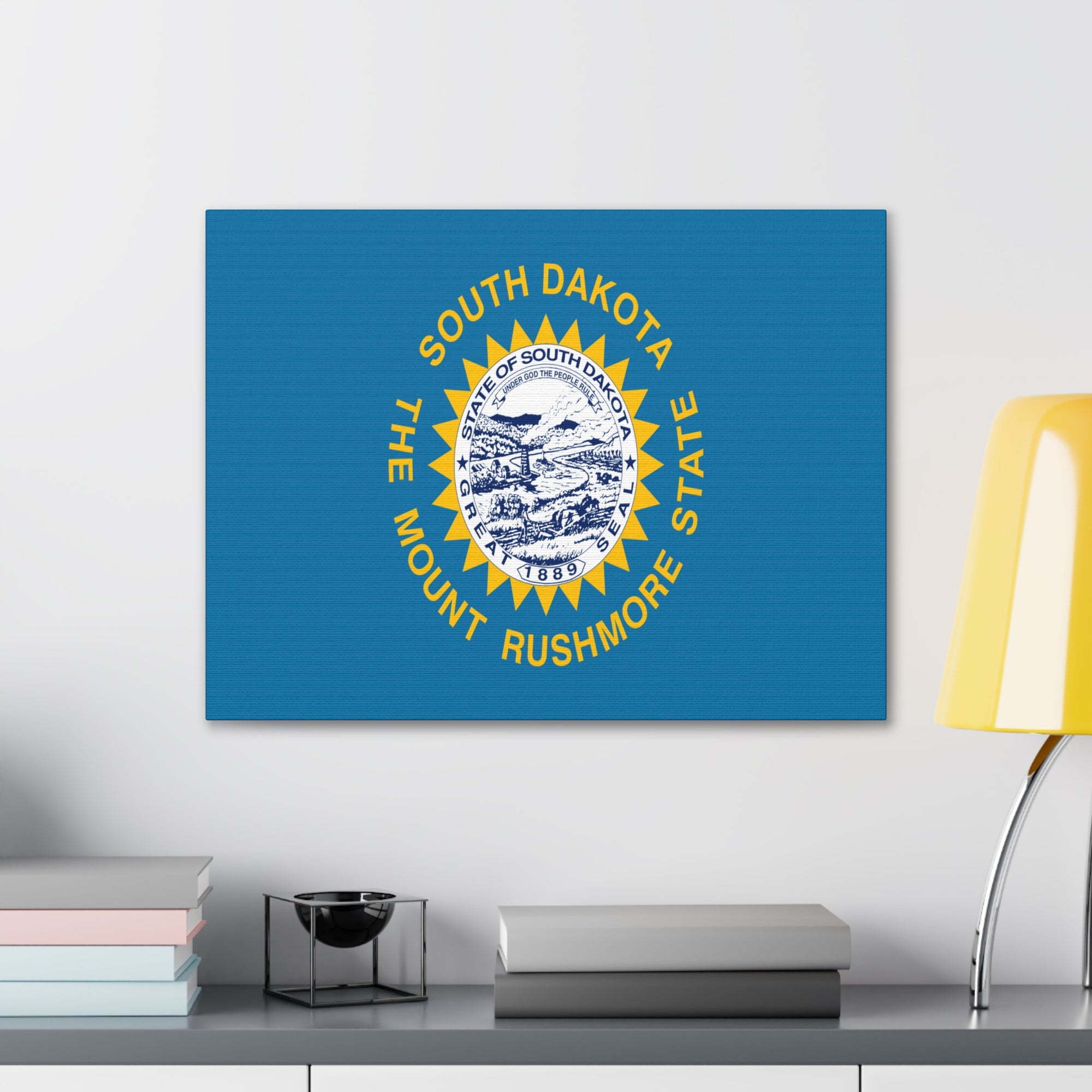 South Dakota Stage Flag Canvas Vibrant Wall Art Unframed Home Decor-Express Your Love Gifts
