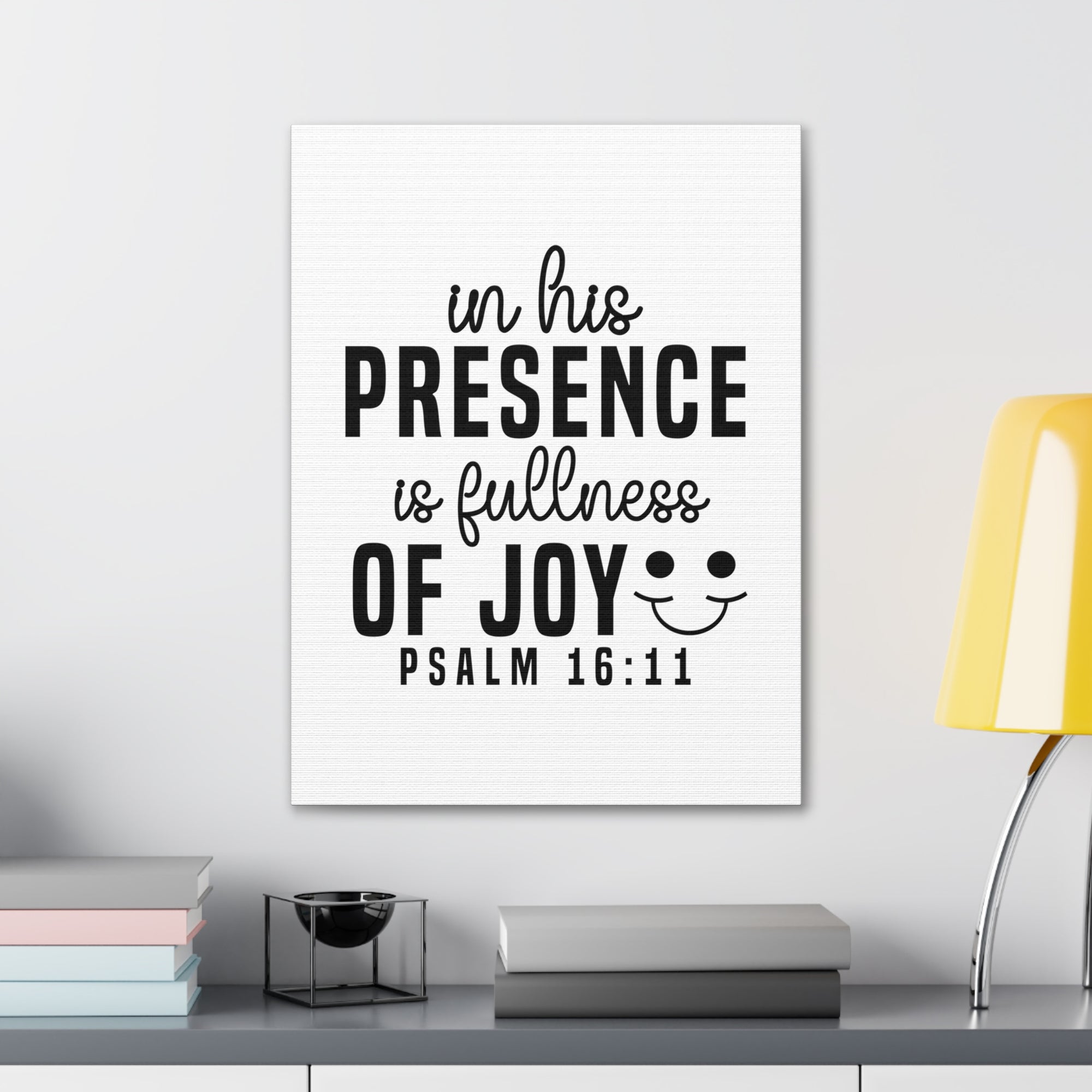 Scripture Walls Psalm 16:11 In His Presence Bible Verse Canvas Christian Wall Art Ready to Hang Unframed-Express Your Love Gifts