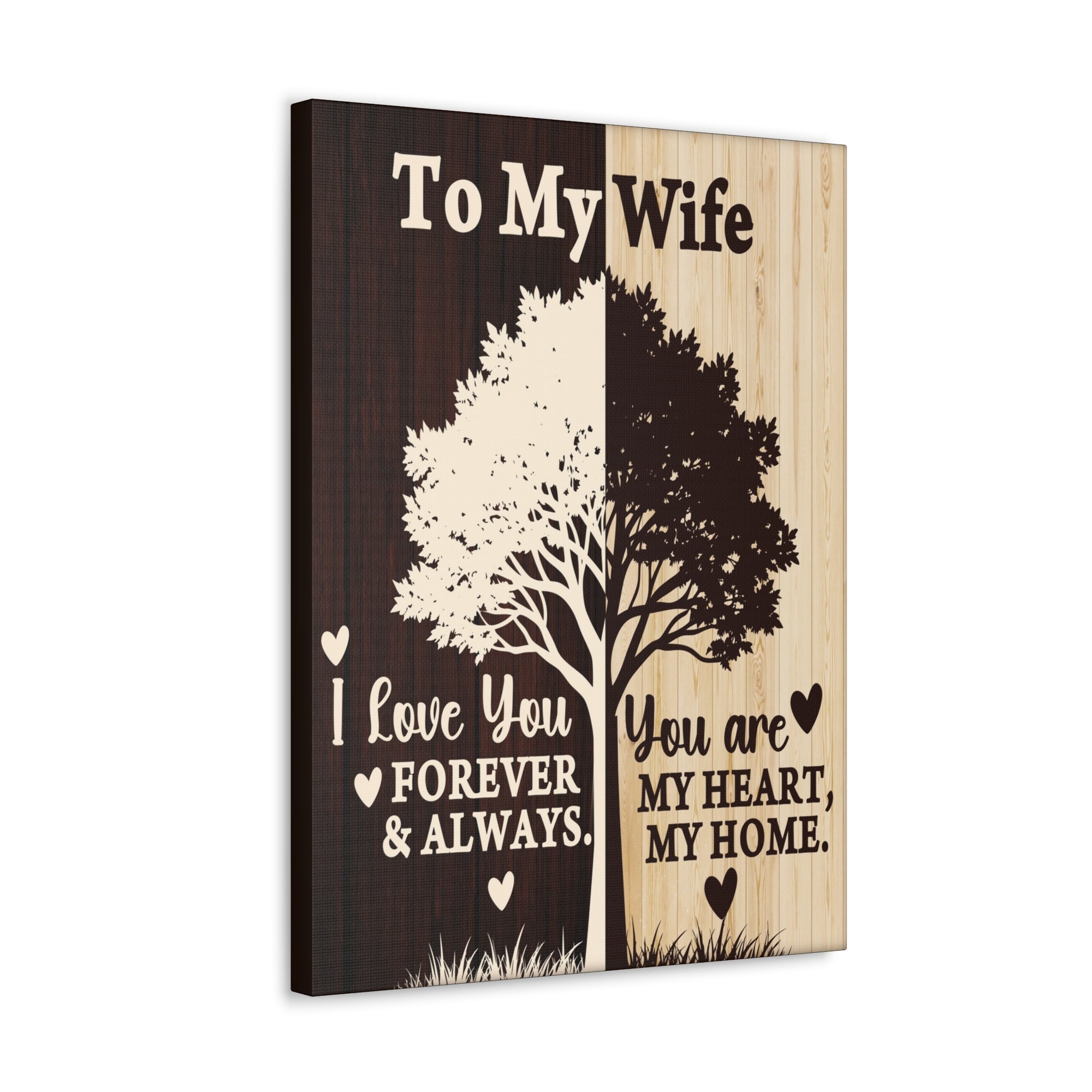 To My Wife Heart and Home Canvas Wall Art - A Timeless Gift of Love-Express Your Love Gifts