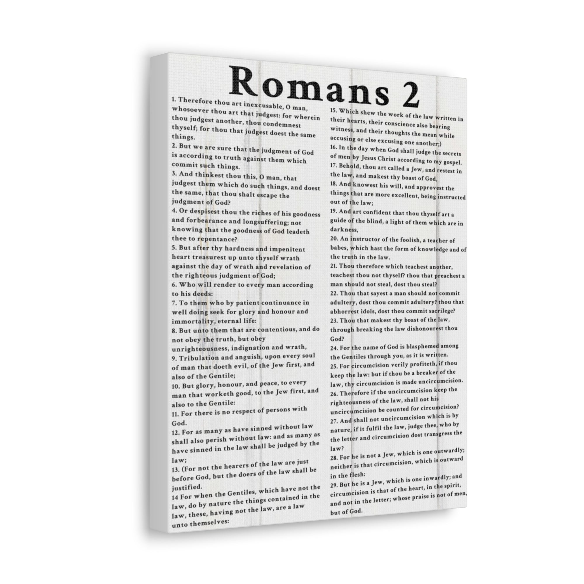 Scripture Walls Romans 2 White Bible Verse Canvas Christian Wall Art Ready to Hang Unframed-Express Your Love Gifts