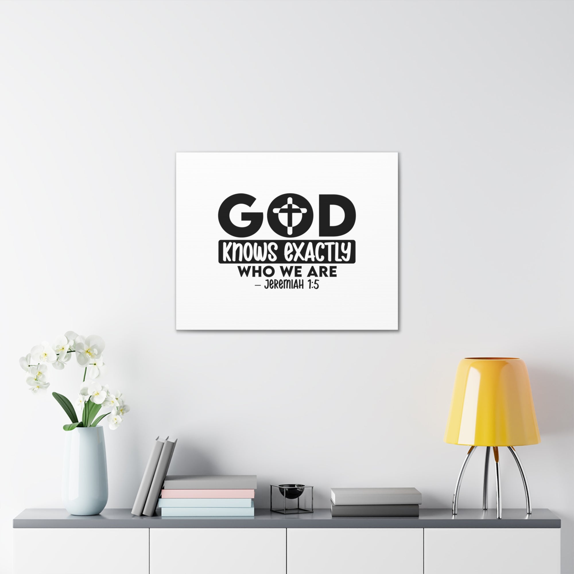 Scripture Walls Jeremiah 1:5 God Knows Exactly Bible Verse Canvas Christian Wall Art Ready to Hang Unframed-Express Your Love Gifts