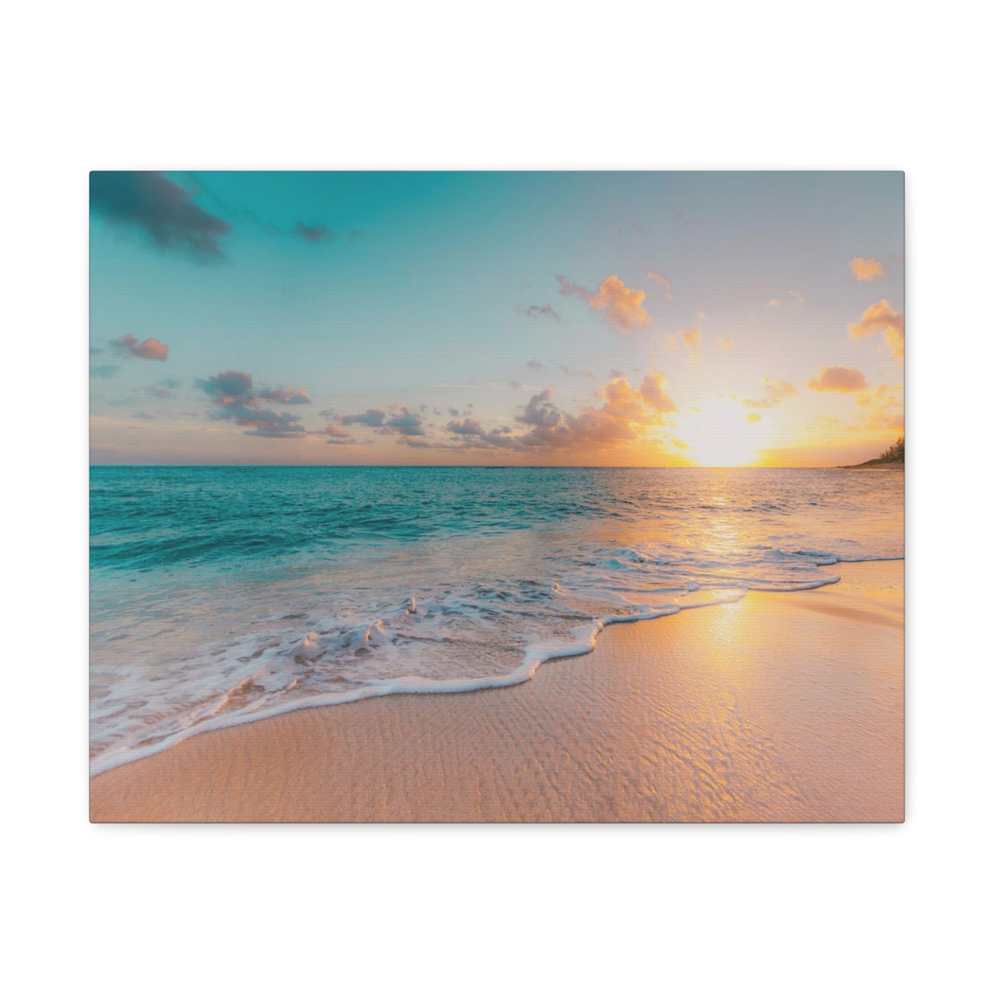 Beach Blue Sky Daylight Ocean Canvas Wall Art for Home Decor Ready-to-Hang-Express Your Love Gifts