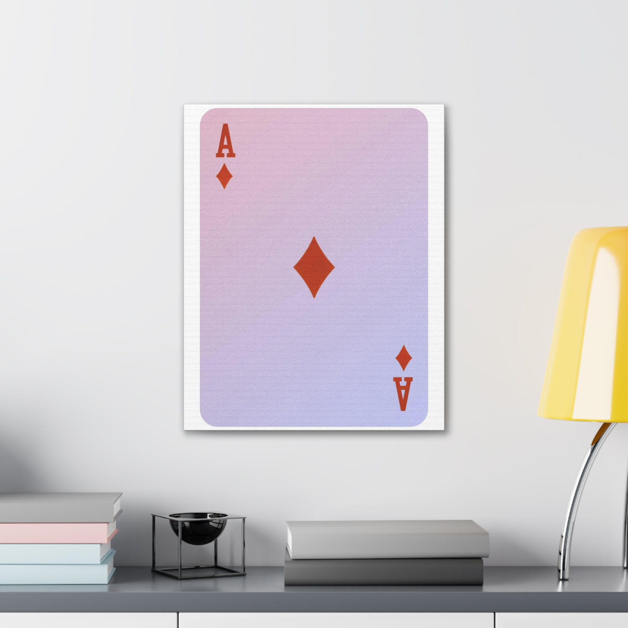 Ace Of Diamonds Playing Card Canvas Wall Art for Home Decor Ready-to-Hang-Express Your Love Gifts