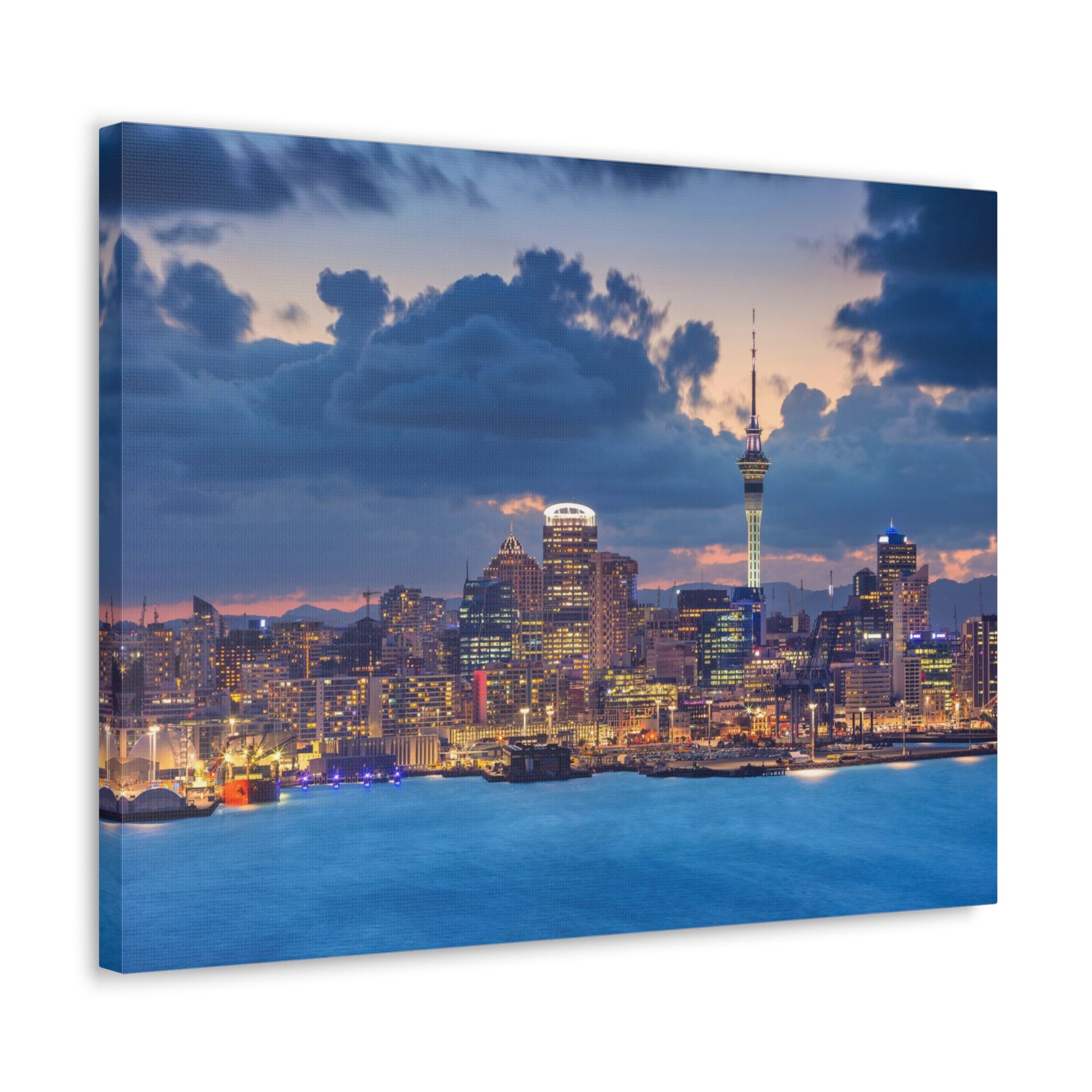 Auckland Night Skyline Canvas Artwork High-Quality Breathtaking Stunning Cityscape for Home Decor Ready to Hang-Express Your Love Gifts