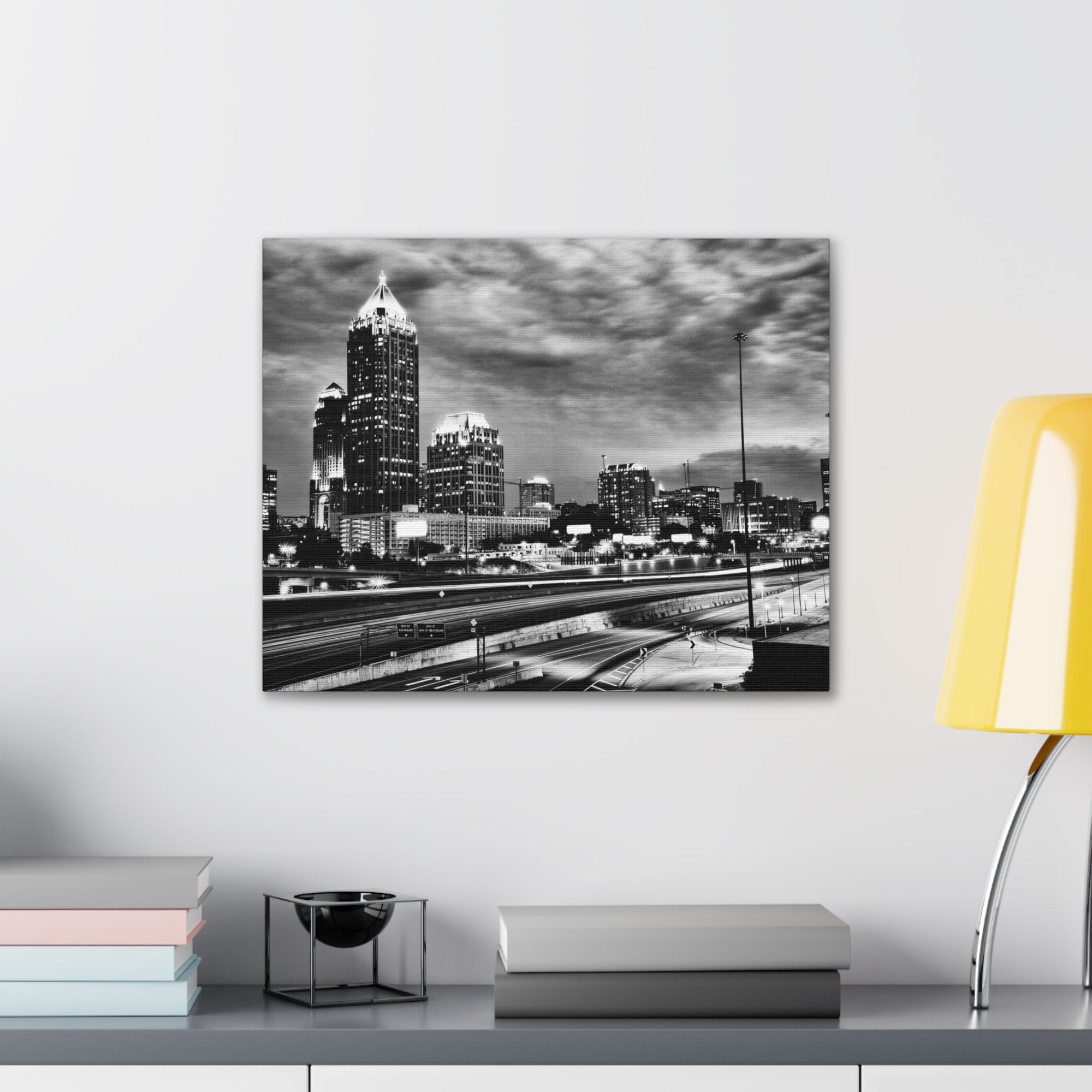 Atlanta Black And White Skyline Canvas Artwork High-Quality Breathtaking Stunning Cityscape for Home Decor Ready to Hang-Express Your Love Gifts