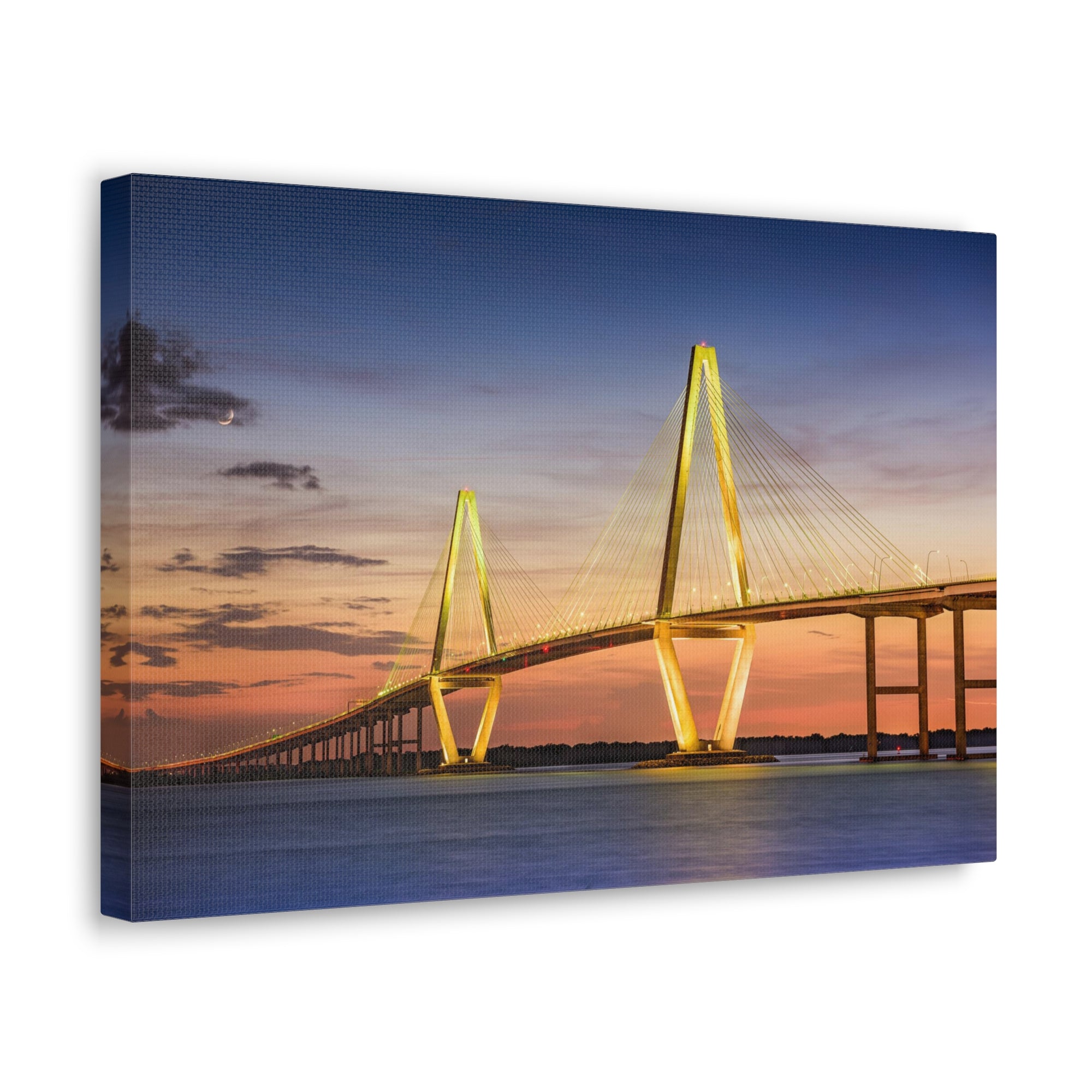 Arthur Ravenel River Bridge Charleston South Carolina Nature Wilderness Photography Canvas Wall Art for Home Decor Ready-to-Hang-Express Your Love Gifts