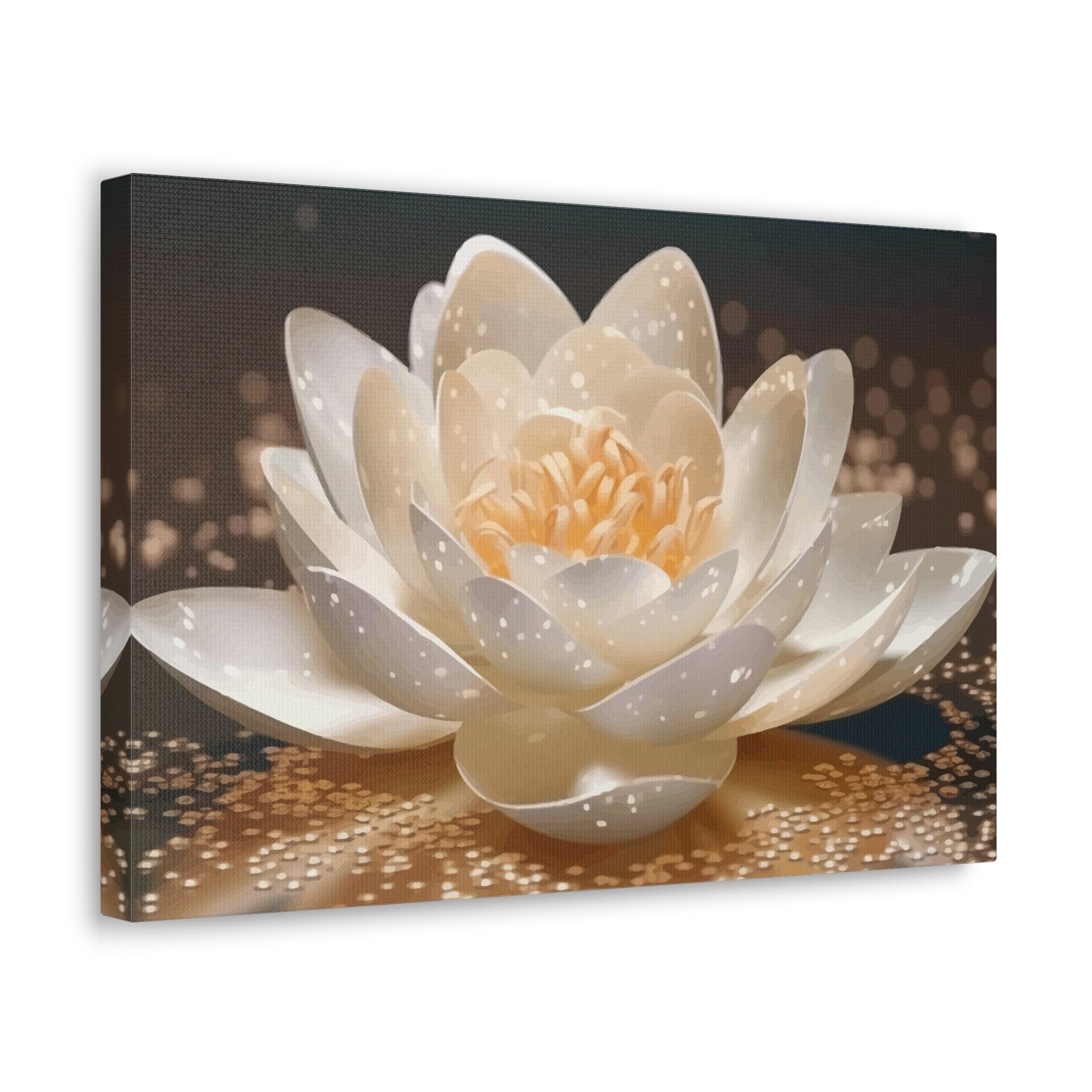 Beautiful White Lotus Flower Canvas Wall Art for Home Decor Ready-to-Hang-Express Your Love Gifts