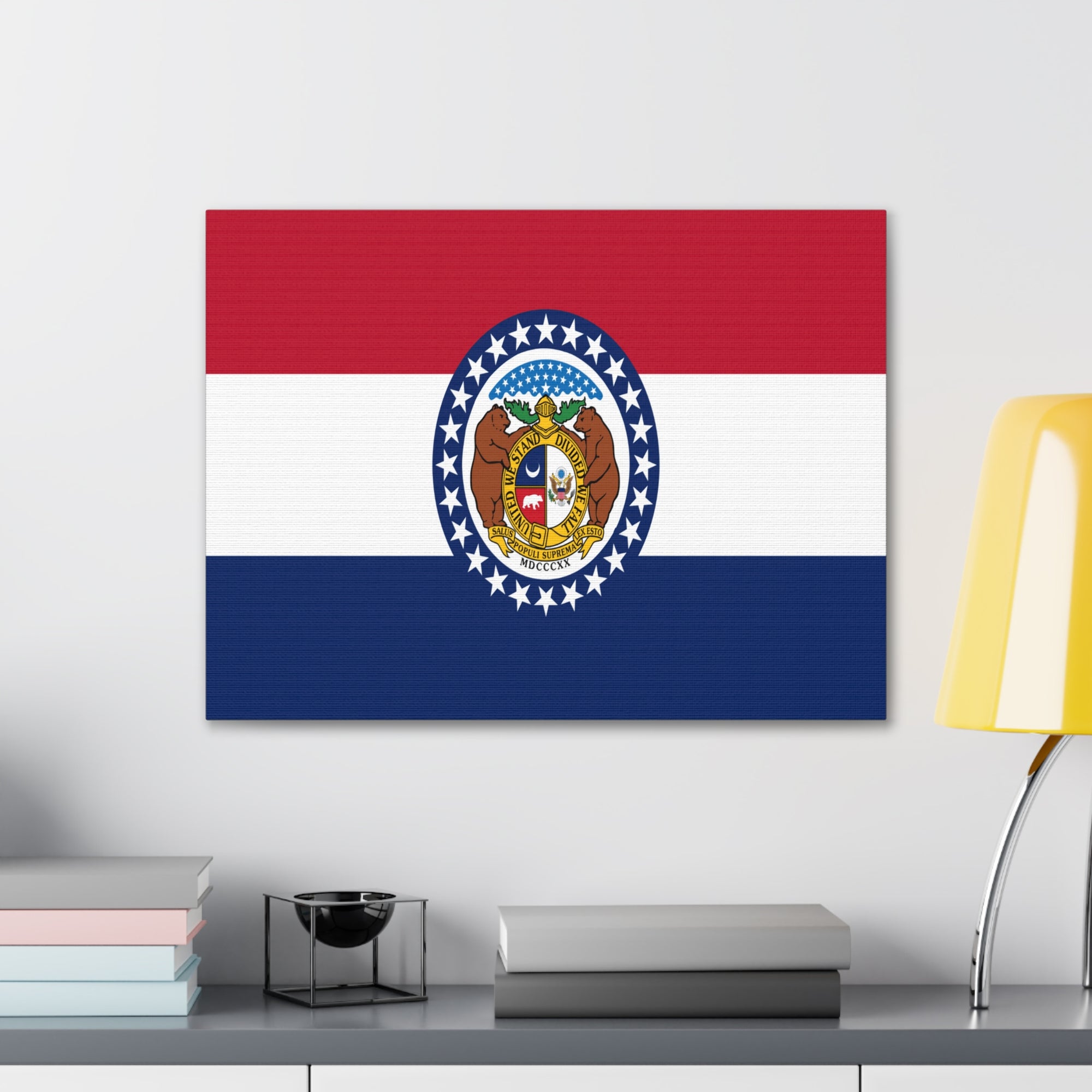 Missouri Stage Flag Canvas Vibrant Wall Art Unframed Home Decor-Express Your Love Gifts