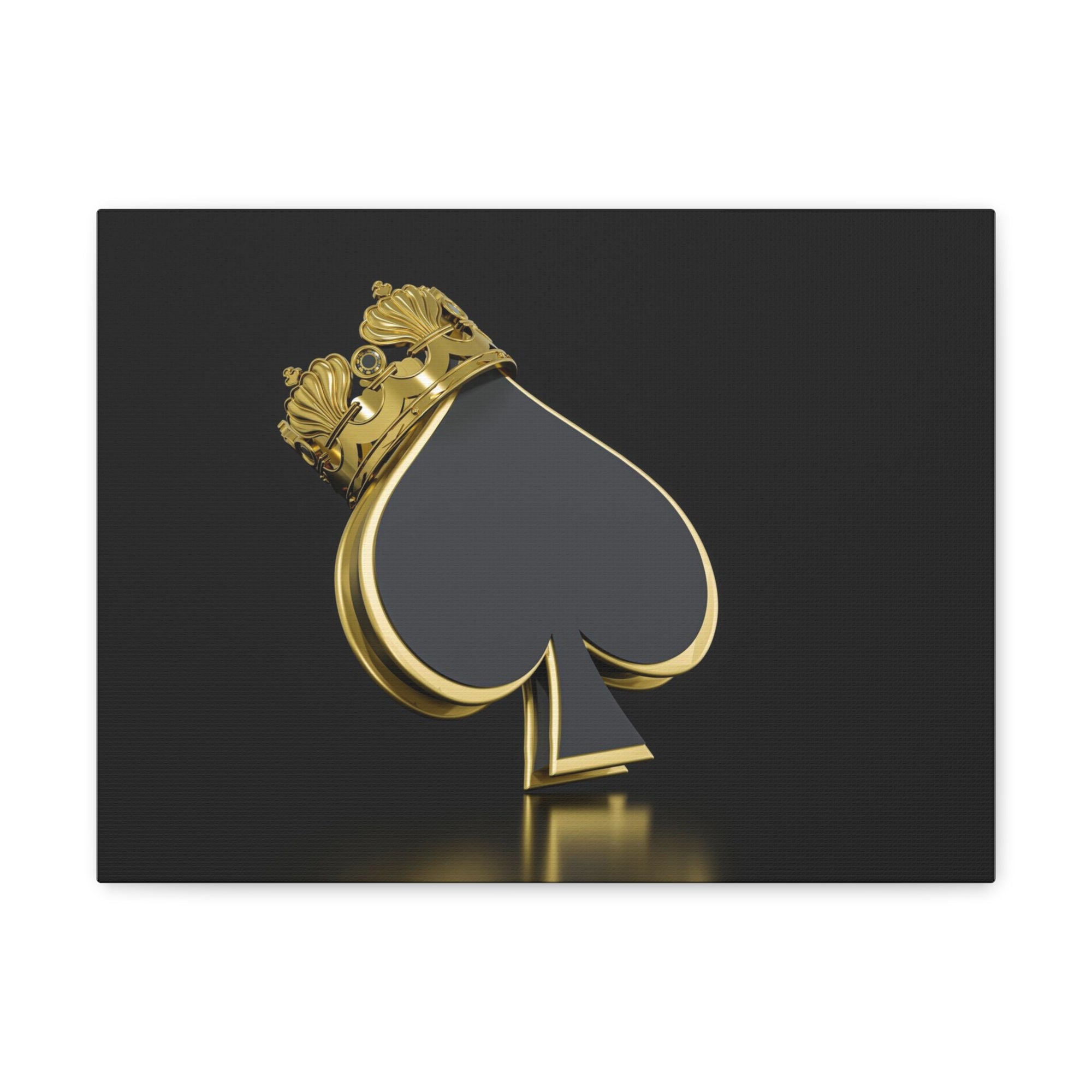 3D Gold Crown Spades Playing Card Canvas Wall Art for Home Decor Ready-to-Hang-Express Your Love Gifts