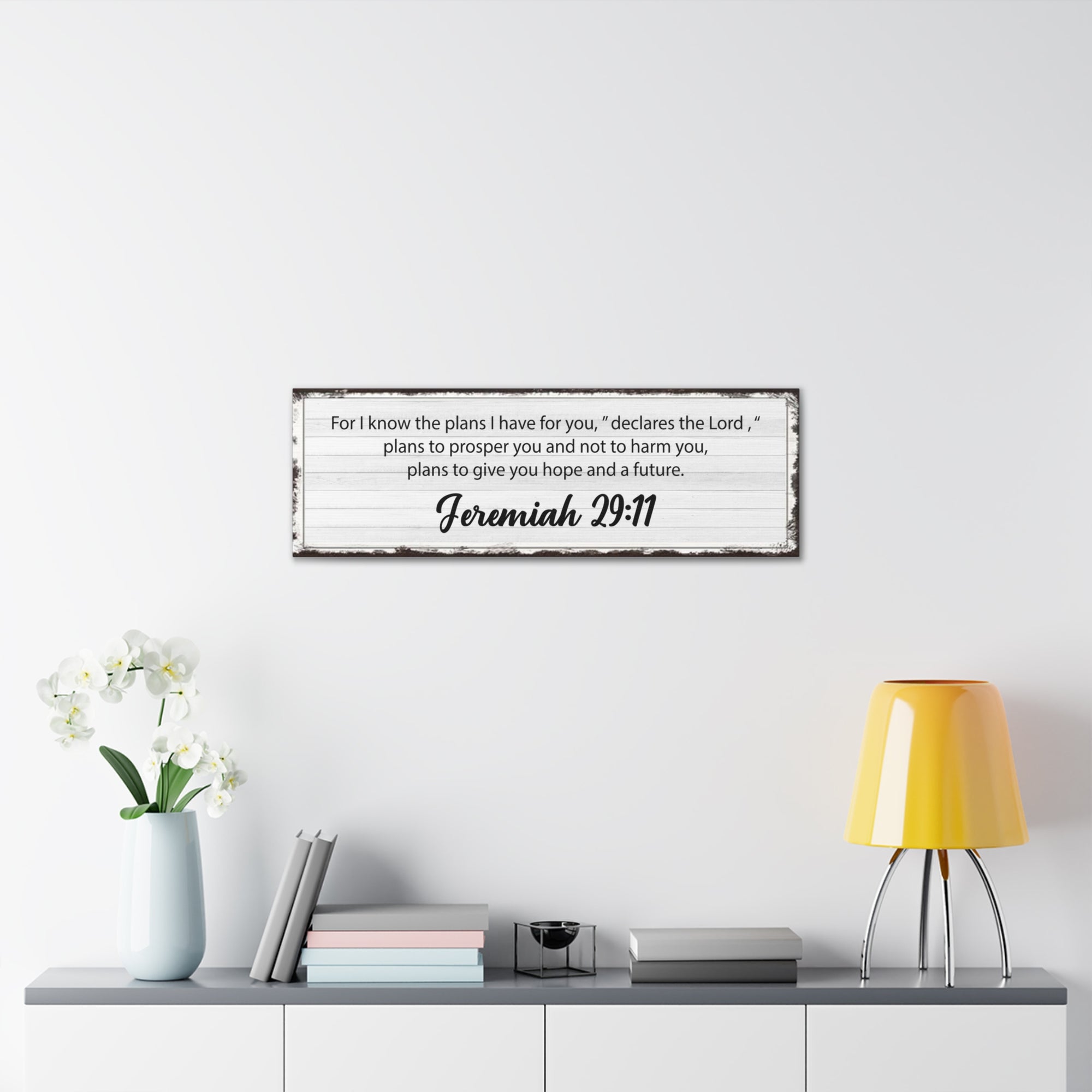 Scripture Walls Jeremiah 29:11 White Bible Verse Canvas Christian Wall Art Ready to Hang Unframed-Express Your Love Gifts