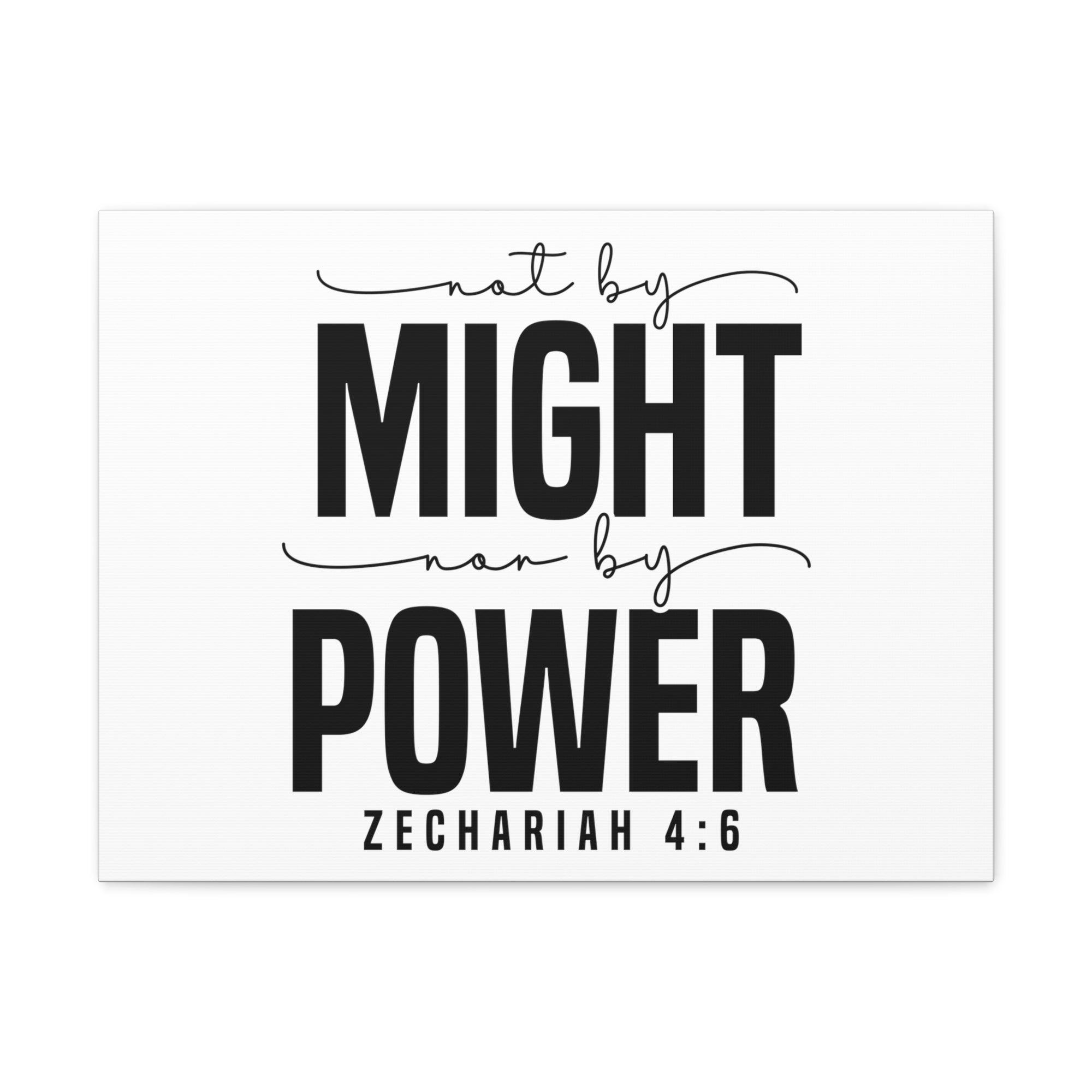 Scripture Walls Zechariah 4:6 Not By Might Bible Verse Canvas Christian Wall Art Ready to Hang Unframed-Express Your Love Gifts