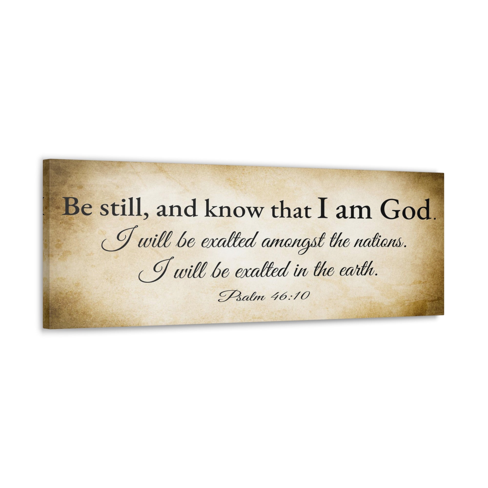 Scripture Walls Psalm 46:10 Gold Bible Verse Canvas Christian Wall Art Ready to Hang Unframed-Express Your Love Gifts