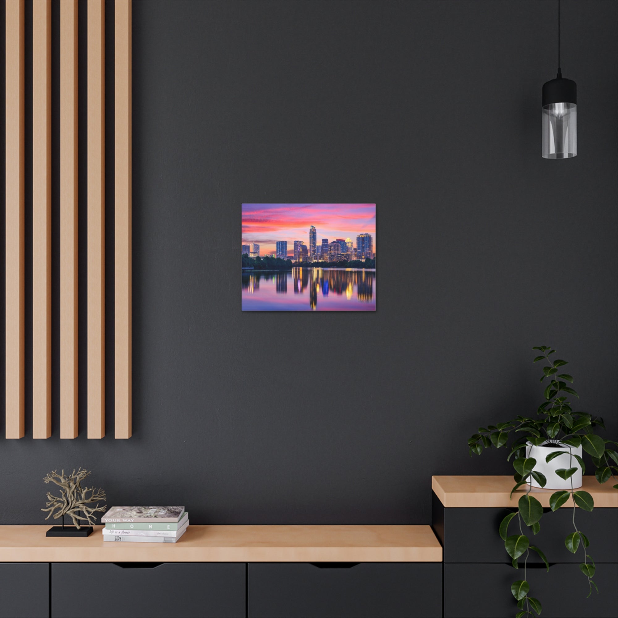 Austin Night Skyline Canvas Artwork High-Quality Breathtaking Stunning Cityscape for Home Decor Ready to Hang-Express Your Love Gifts