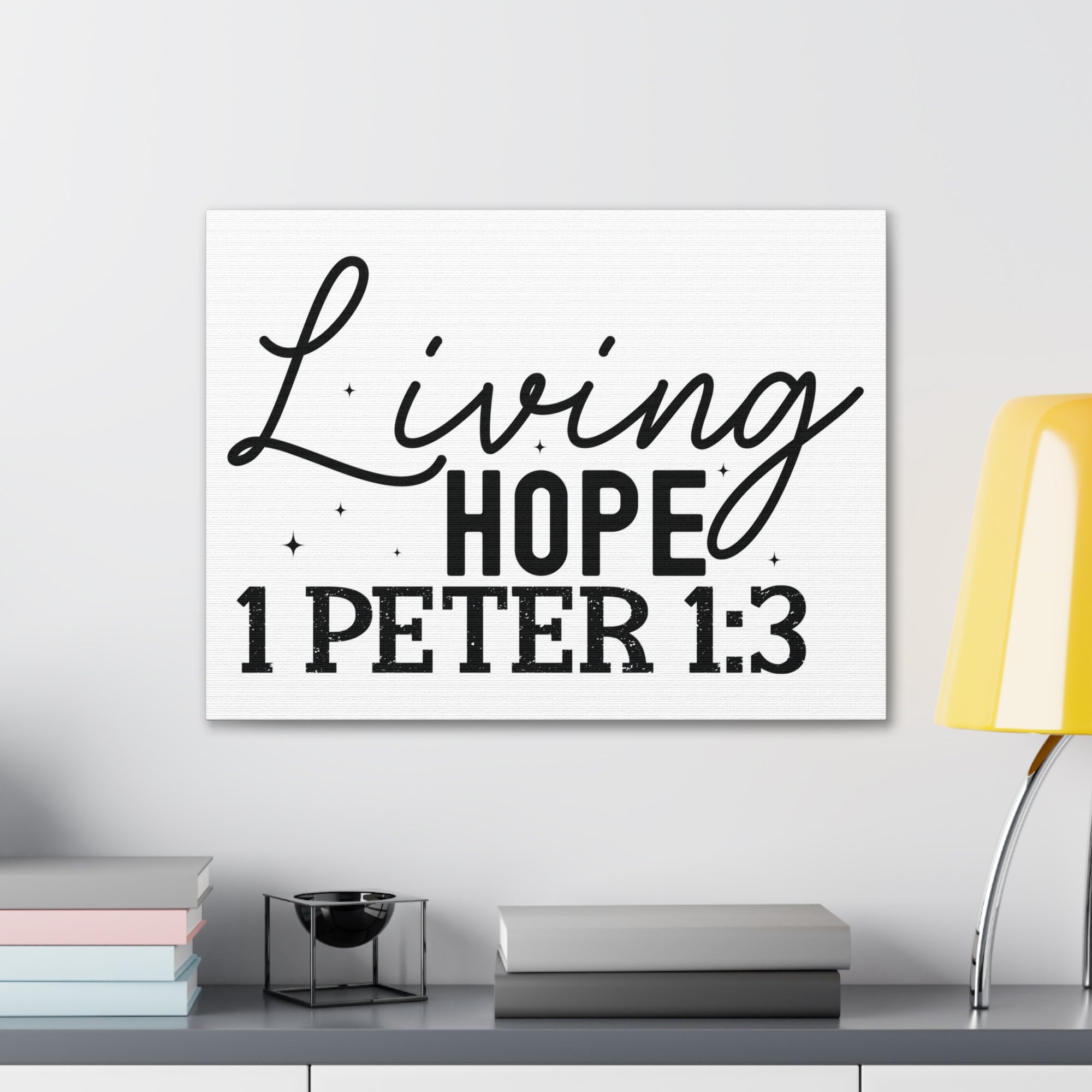 Scripture Walls 1 Peter 1:3 Our Living Hope Bible Verse Canvas Christian Wall Art Ready to Hang Unframed-Express Your Love Gifts