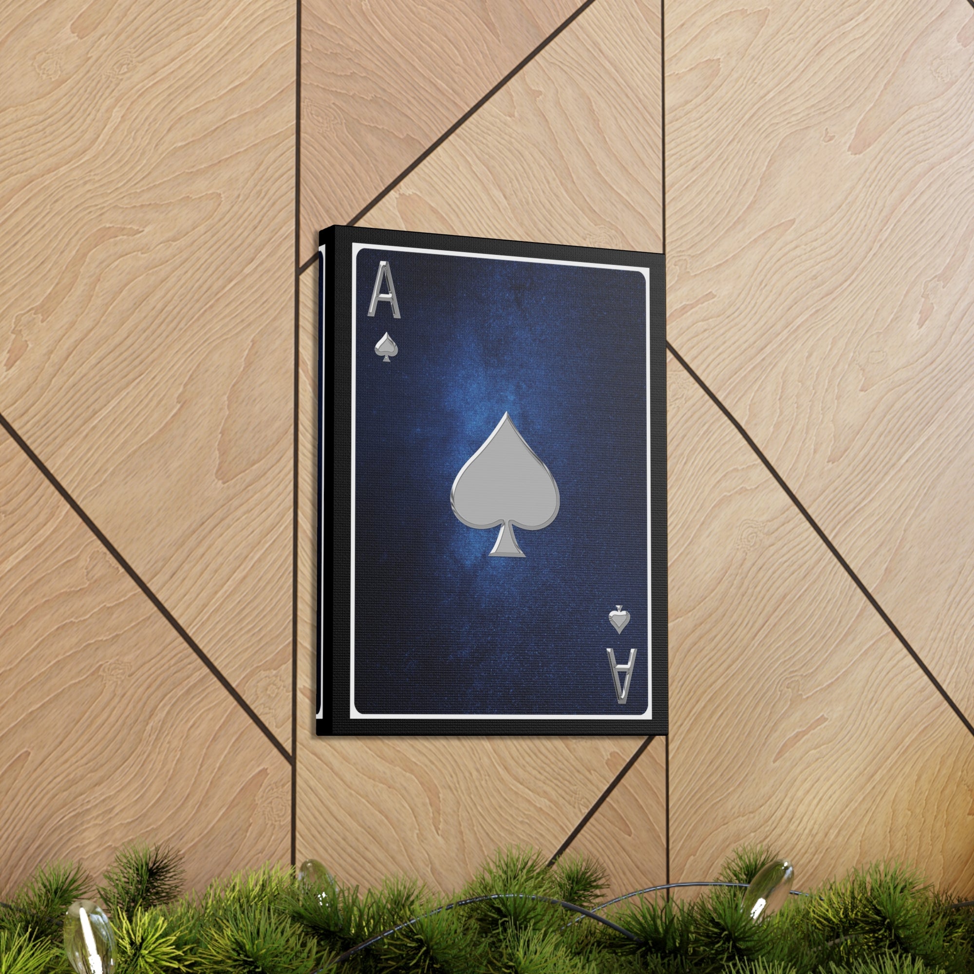 Ace Of Spades Space Background Playing Card Canvas Wall Art for Home Decor Ready-to-Hang-Express Your Love Gifts