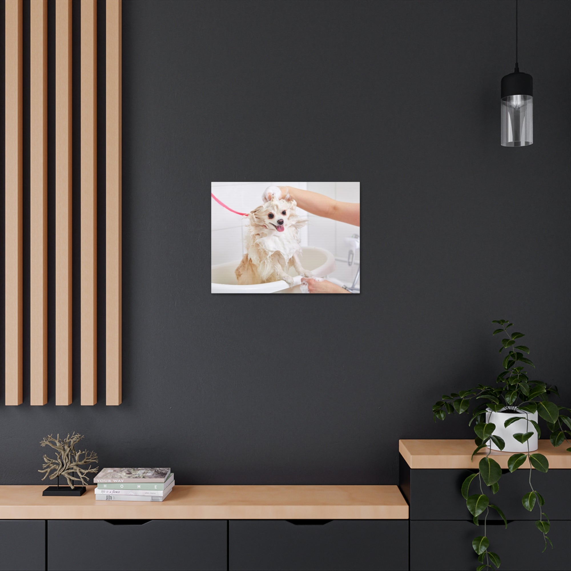 Funny Chihuahua Bathee Canvas Wall Art for Home Decor Ready-to-Hang-Express Your Love Gifts