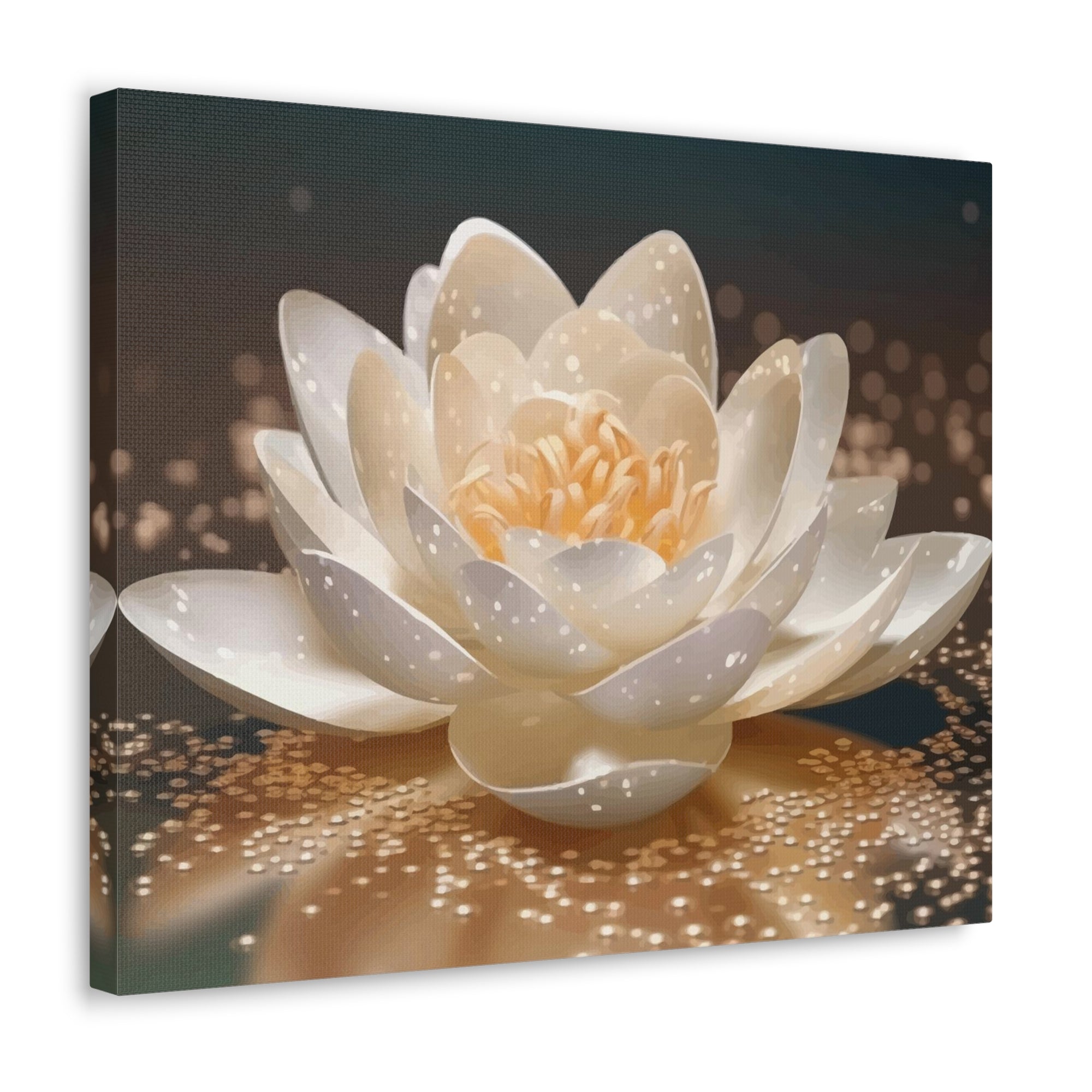 Beautiful White Lotus Flower Canvas Wall Art for Home Decor Ready-to-Hang-Express Your Love Gifts