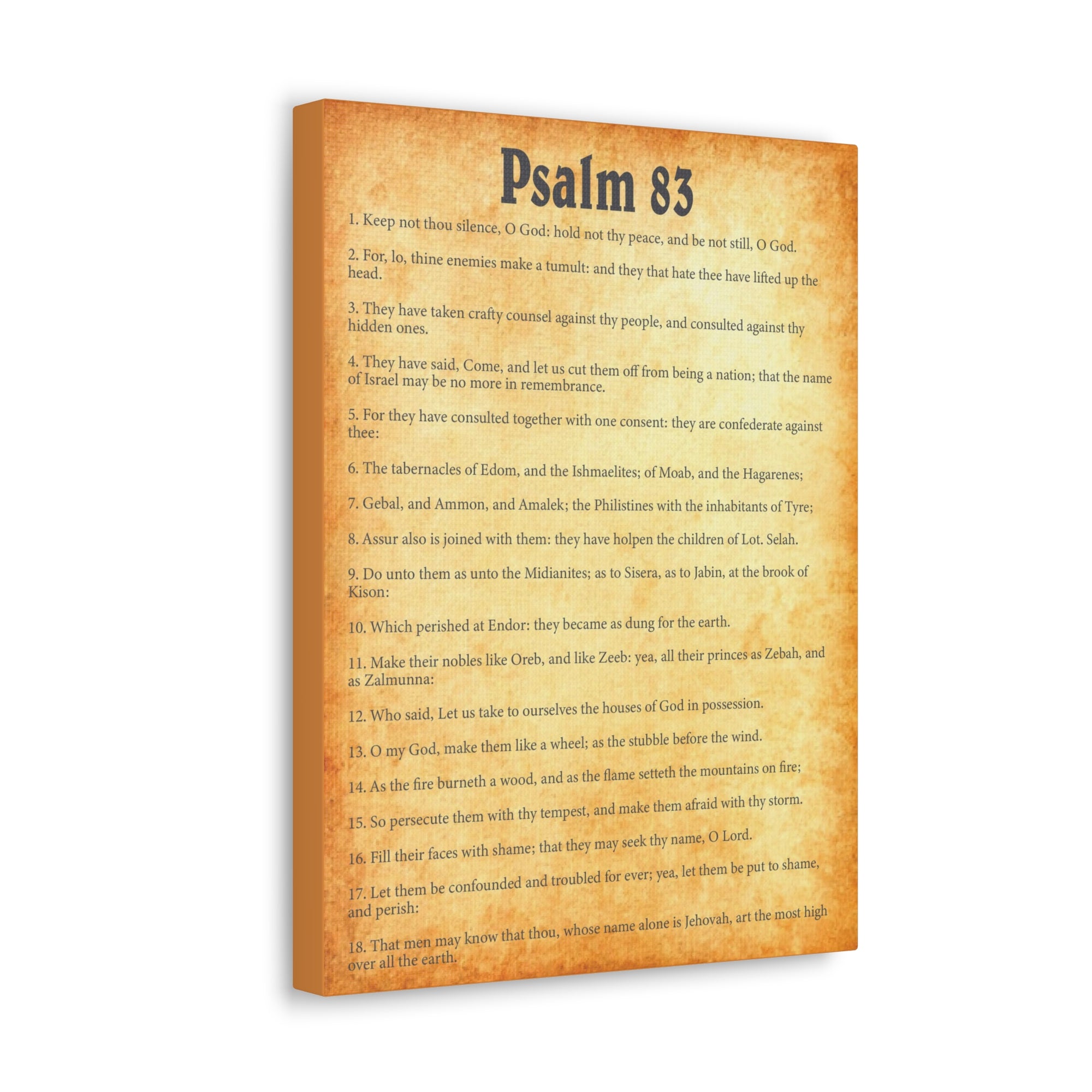 Scripture Walls Psalm 83 Gold Bible Chapter Canvas Christian Wall Art Ready to Hang Unframed-Express Your Love Gifts