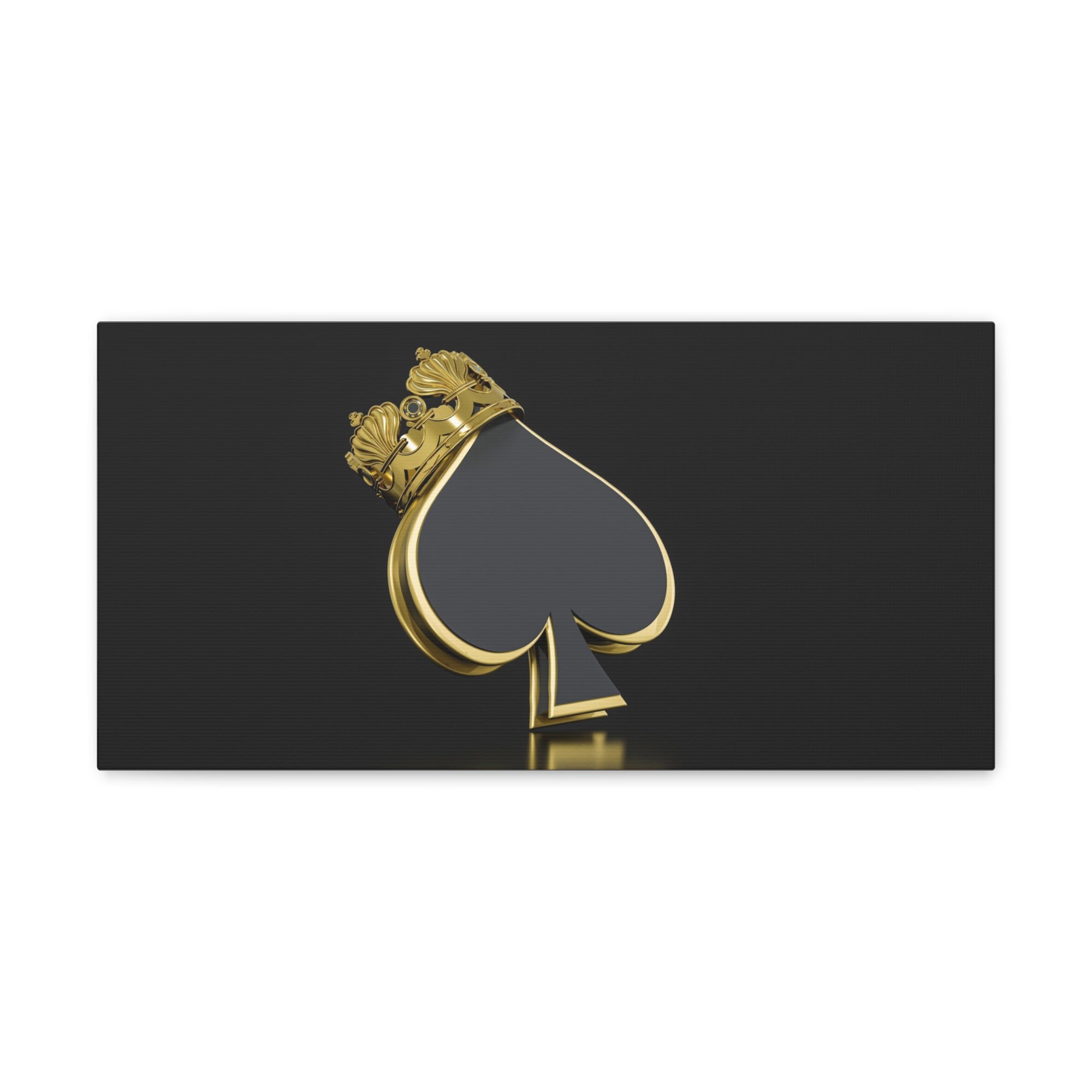 3D Gold Crown Spades Playing Card Canvas Wall Art for Home Decor Ready-to-Hang-Express Your Love Gifts