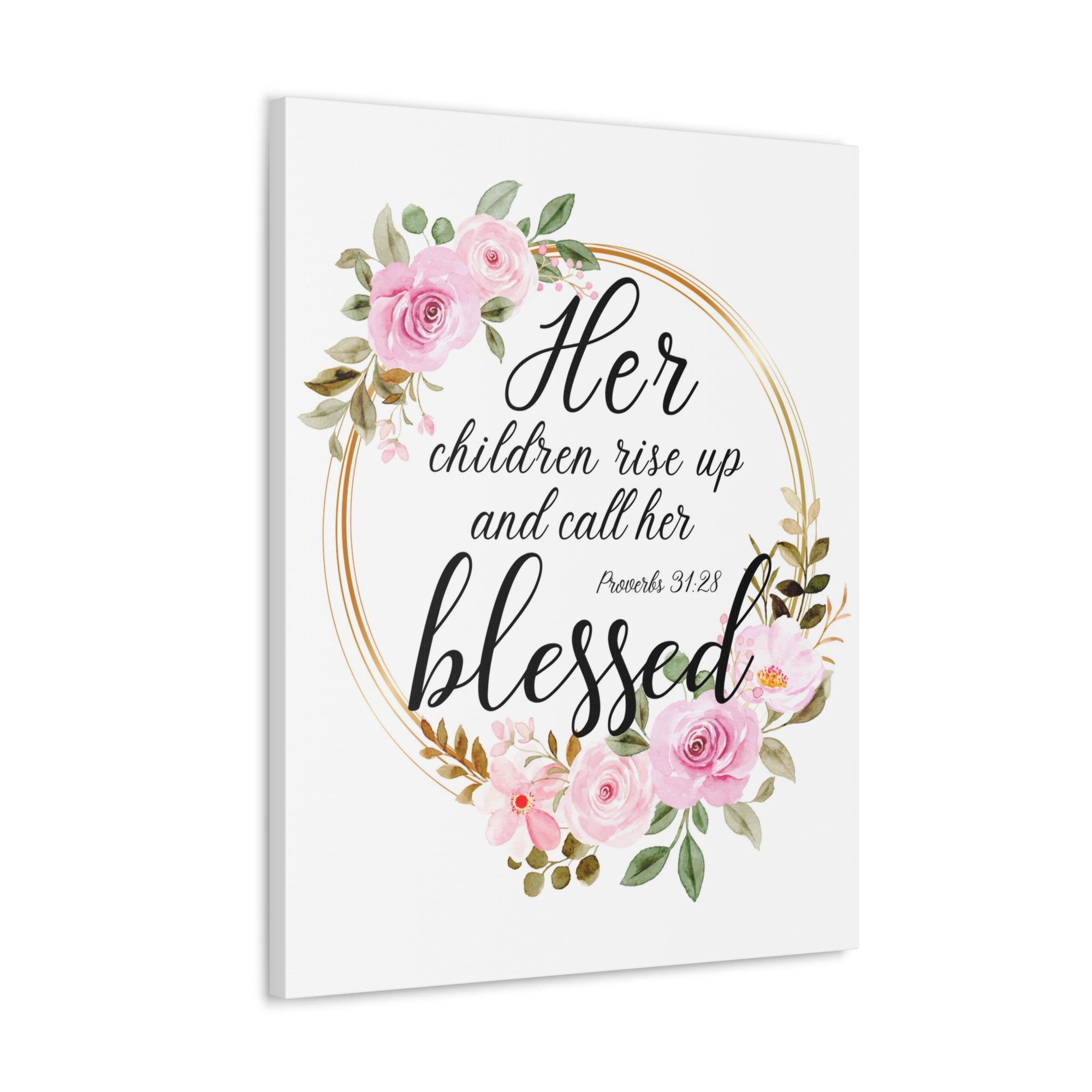 Scripture Walls Proverbs 31:28 She is Blessed Bible Verse Canvas Christian Wall Art Ready to Hang Unframed-Express Your Love Gifts