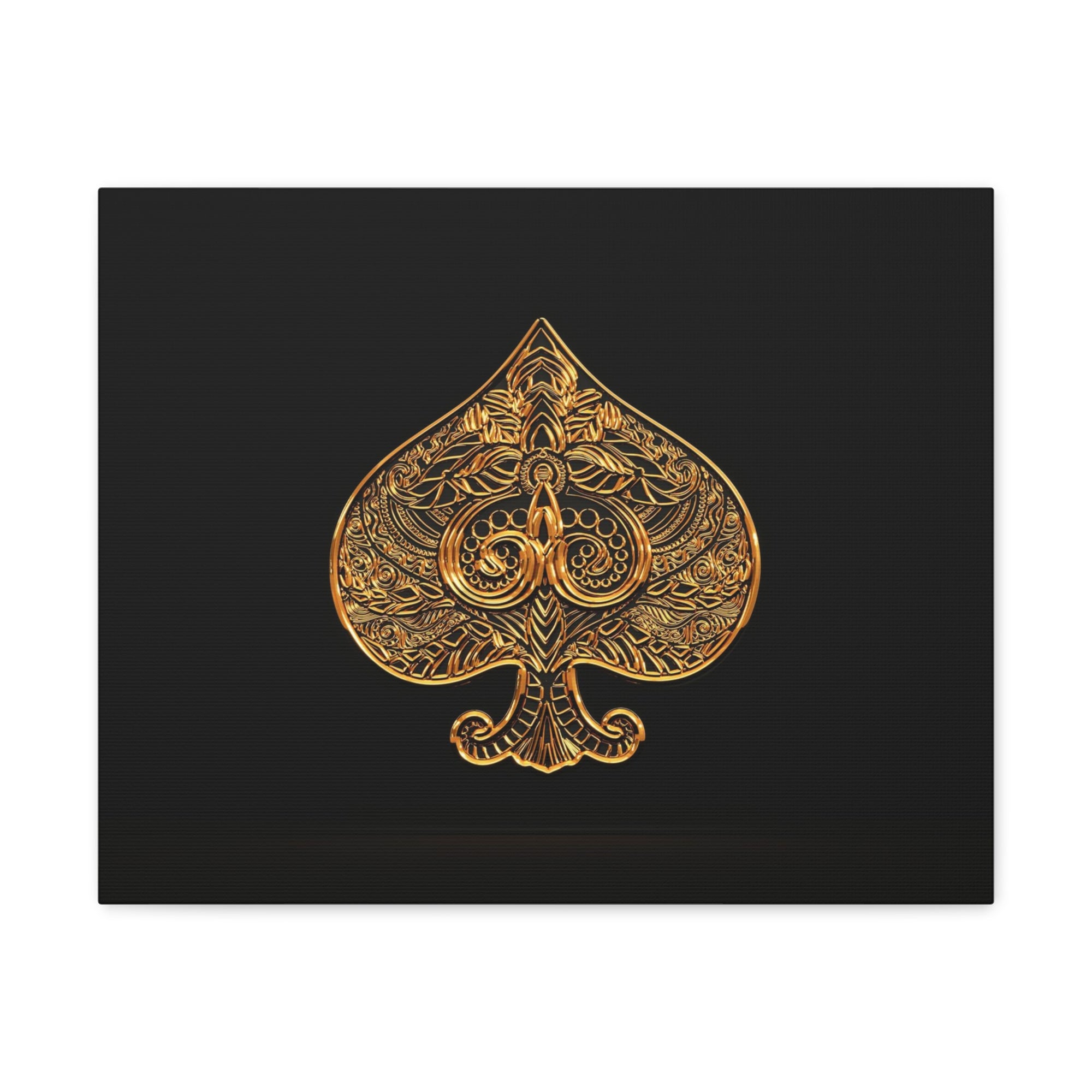 3D Gold Spades Playing Card Canvas Wall Art for Home Decor Ready-to-Hang-Express Your Love Gifts