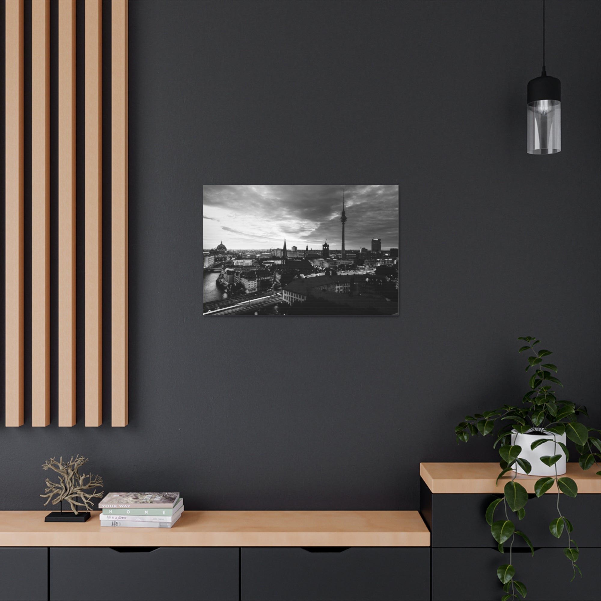 Berlin Black And White Skyline Canvas Artwork High-Quality Breathtaking Stunning Cityscape for Home Decor Ready to Hang-Express Your Love Gifts