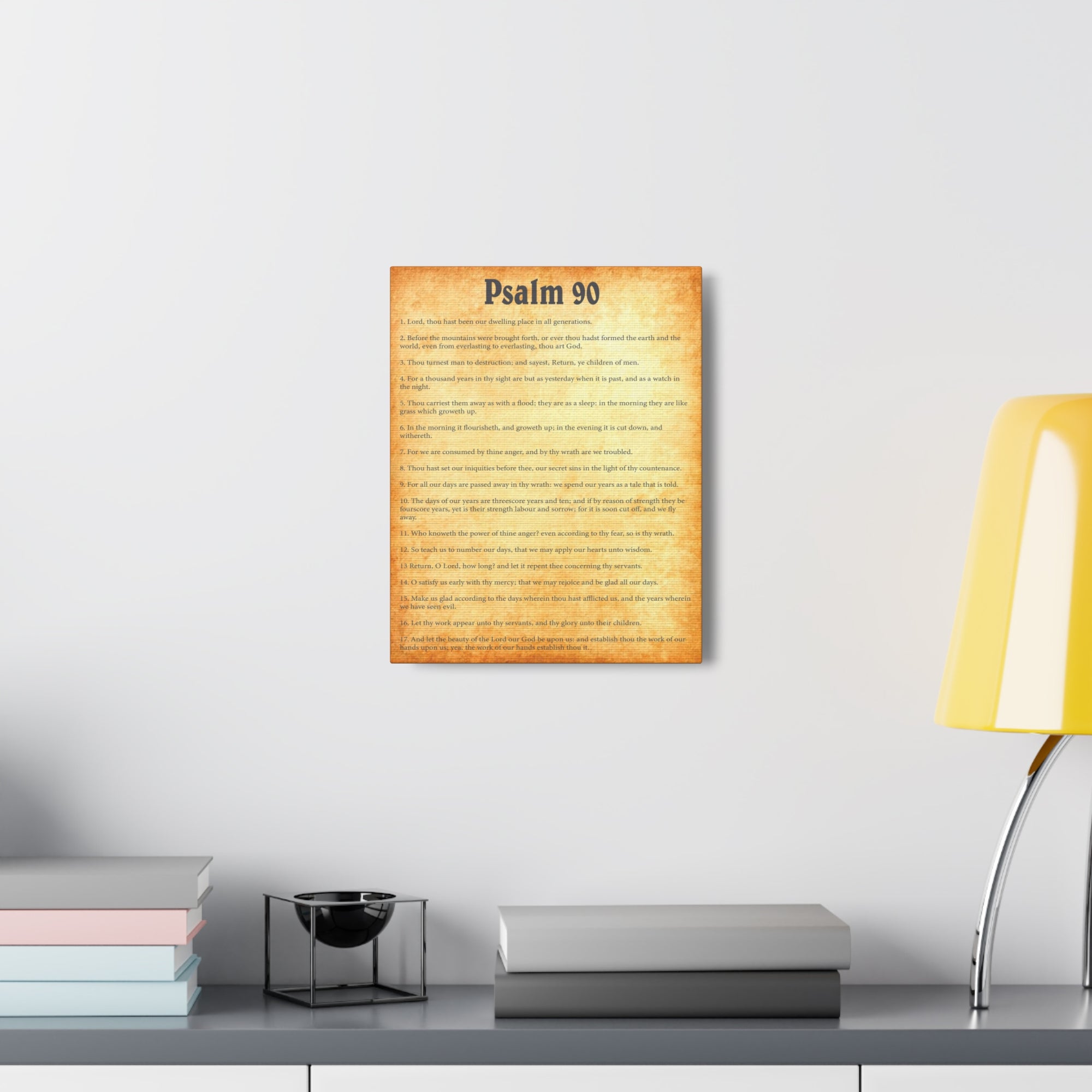 Scripture Walls Psalm 90 Gold Bible Chapter Canvas Christian Wall Art Ready to Hang Unframed-Express Your Love Gifts