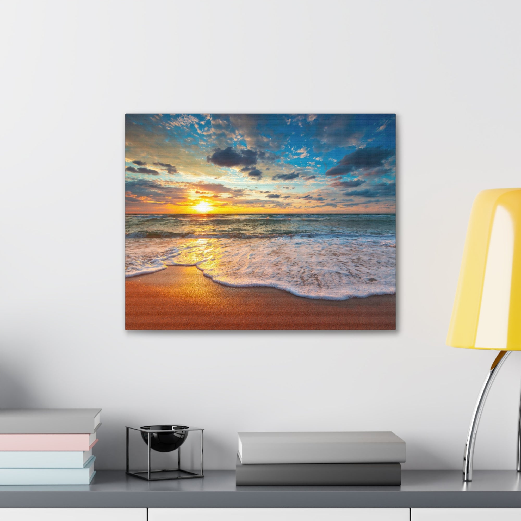 Beach Sunrise Tropical Sea Ocean Canvas Wall Art for Home Decor Ready-to-Hang-Express Your Love Gifts