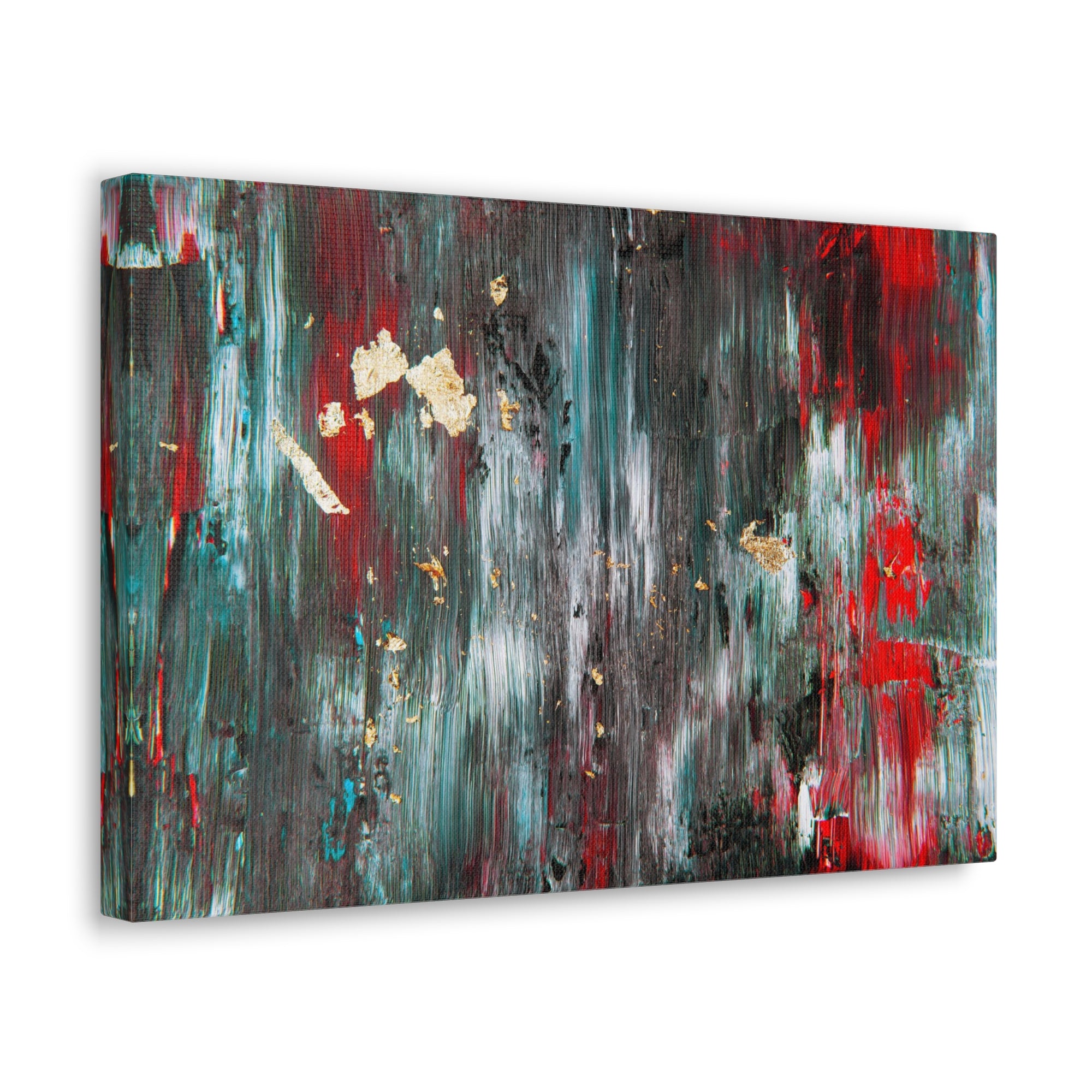 Abstract Art Gold Textured White Red Black Brushstrokes Painting Canvas Wall Art for Home Decor Ready-to-Hang-Express Your Love Gifts